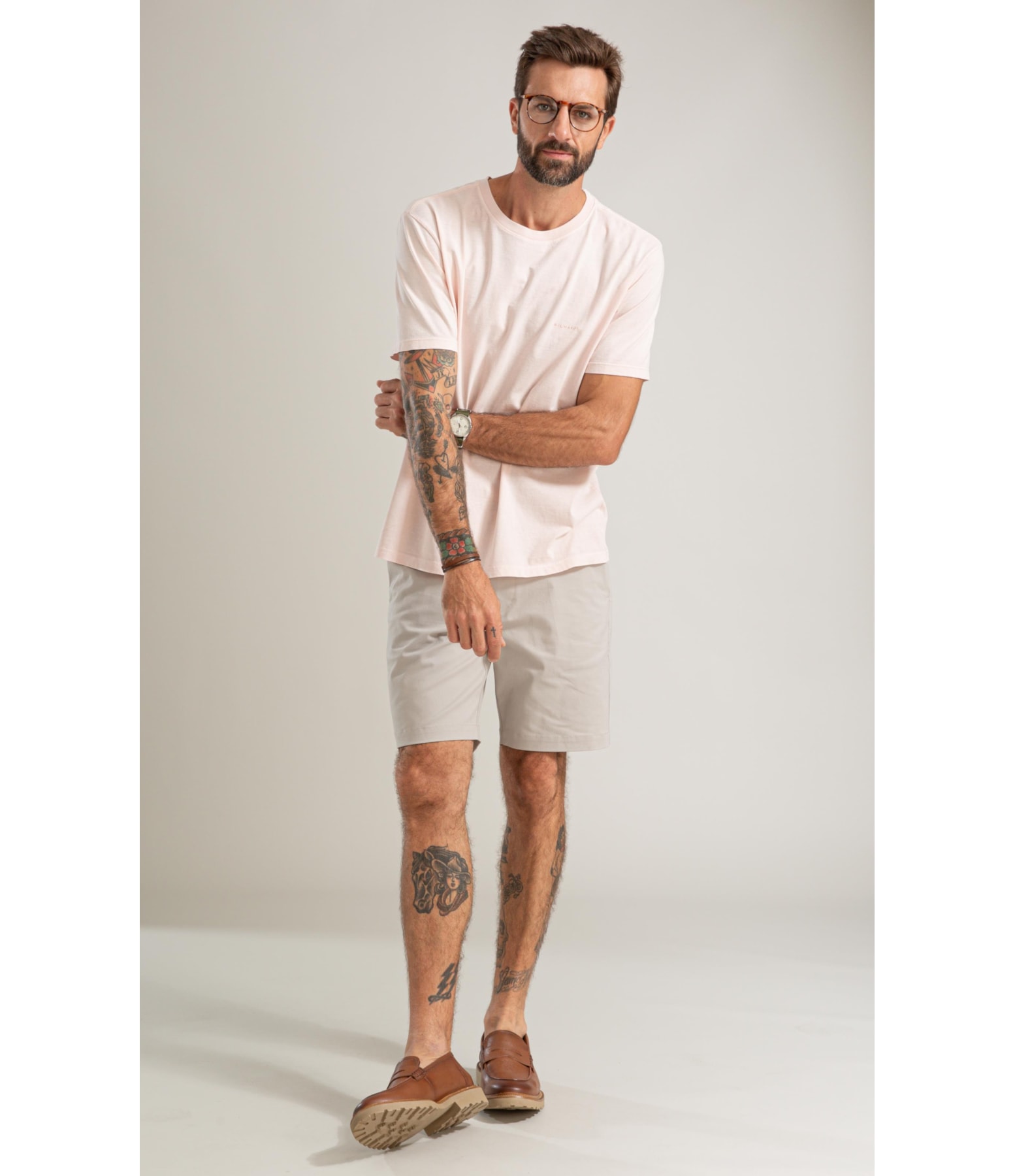 T-Shirt Mm Washed Aquarela Rosa i