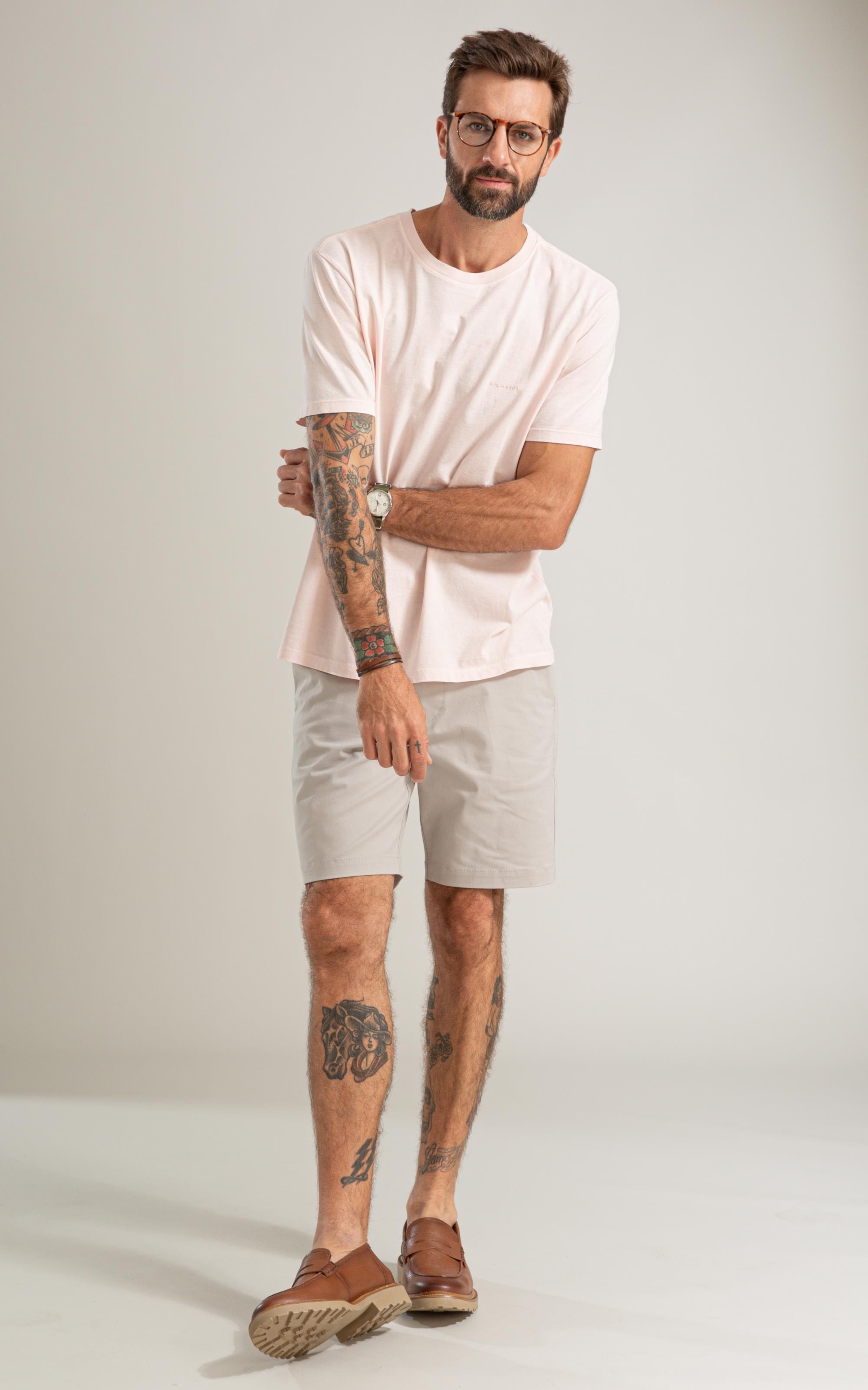 T-Shirt Mm Washed Aquarela Rosa i