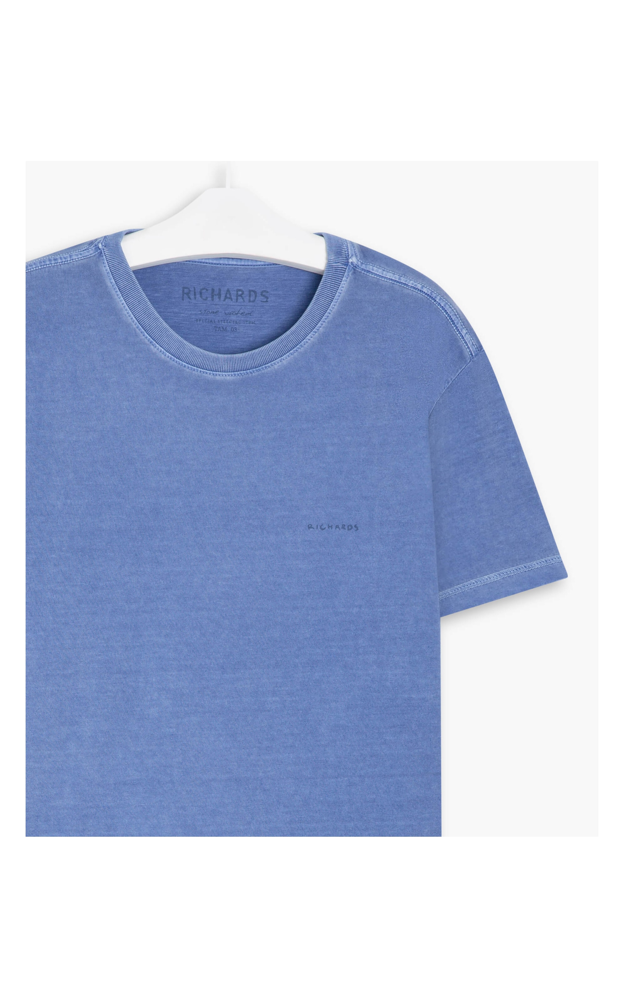 T-Shirt Mm Washed Aquarela Sup Mc Azul Bic