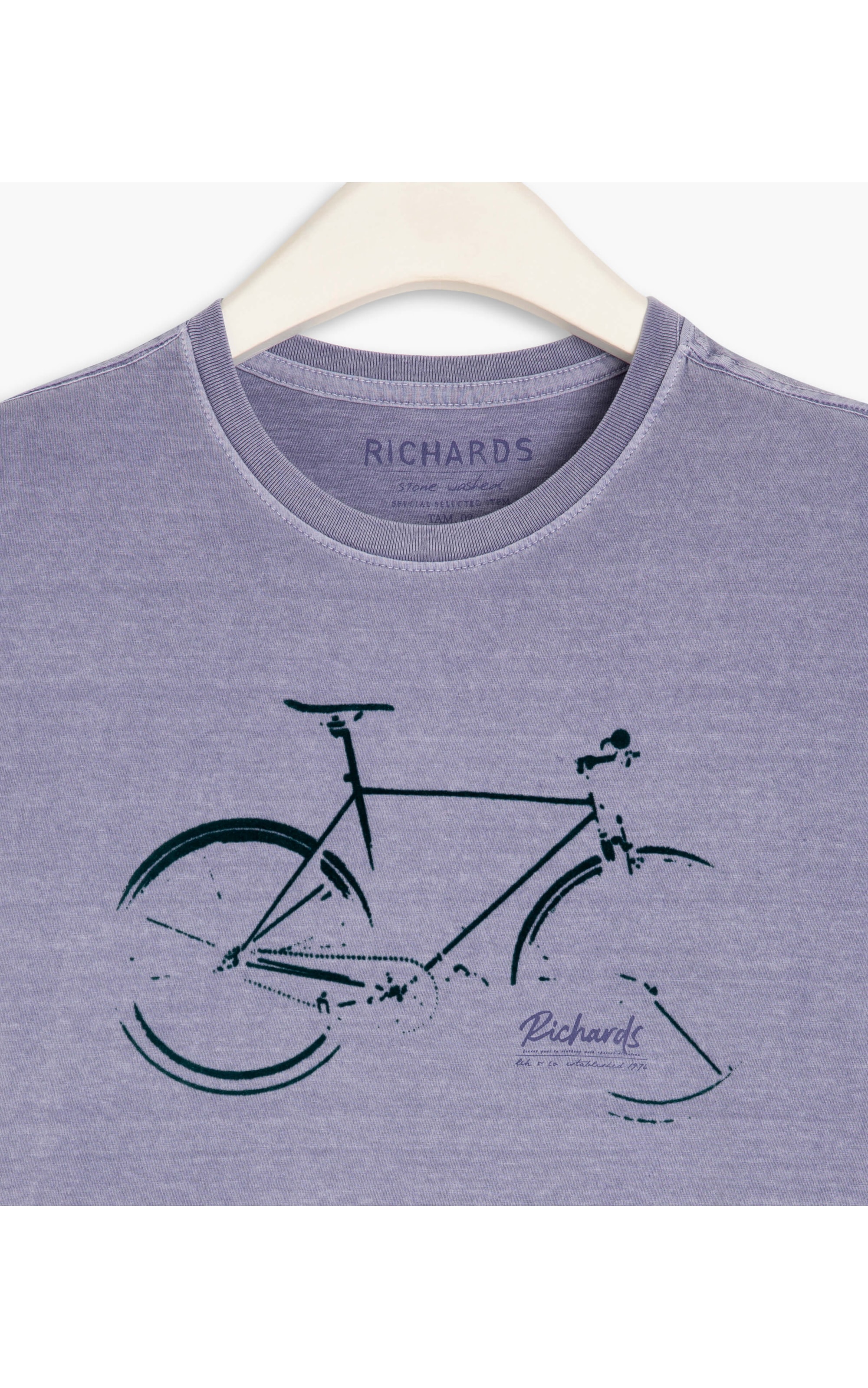 T-Shirt Mm Washed Bike Azul Pervante