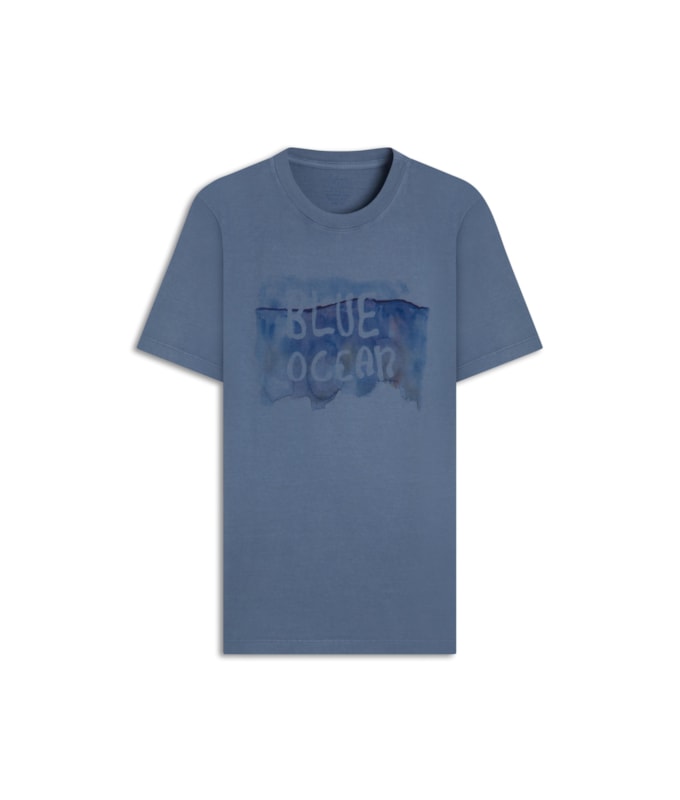 T-Shirt Mm Washed Blue Ocean Frente Bf Azul Medio