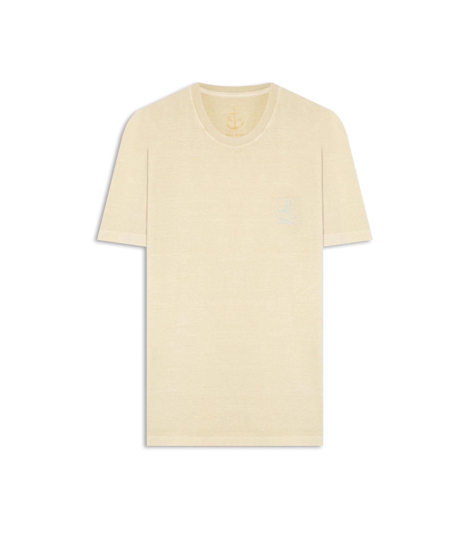 T-Shirt Mm Washed Brasao Nautique Peito Amarelo