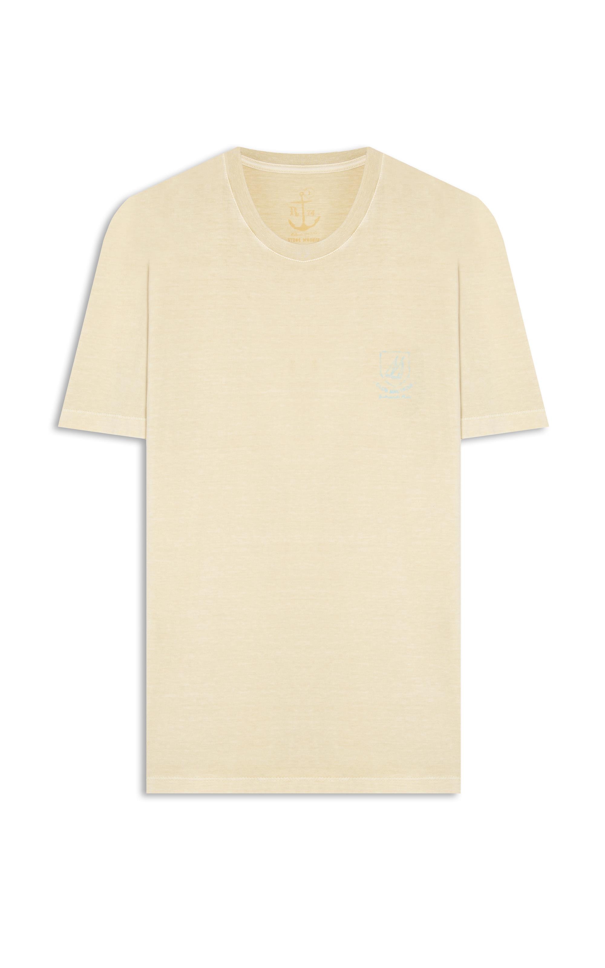 T-Shirt Mm Washed Brasao Nautique Peito Amarelo