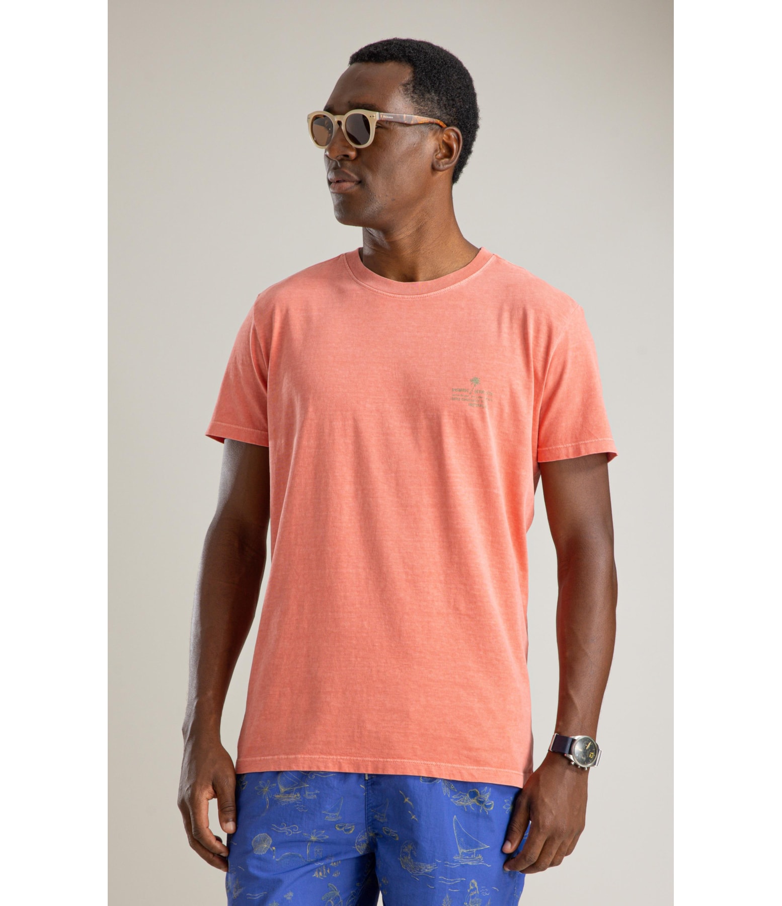 T-Shirt Mm Washed Brisa Peito Bf Melancia