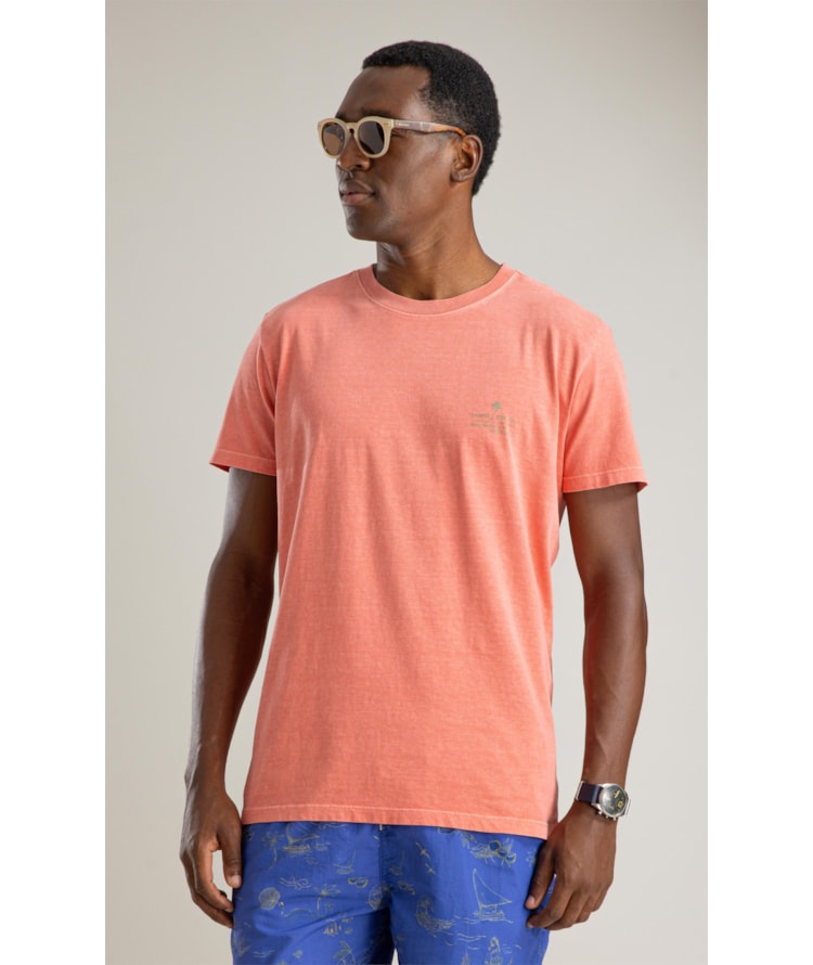 T-Shirt Mm Washed Brisa Peito Bf Melancia