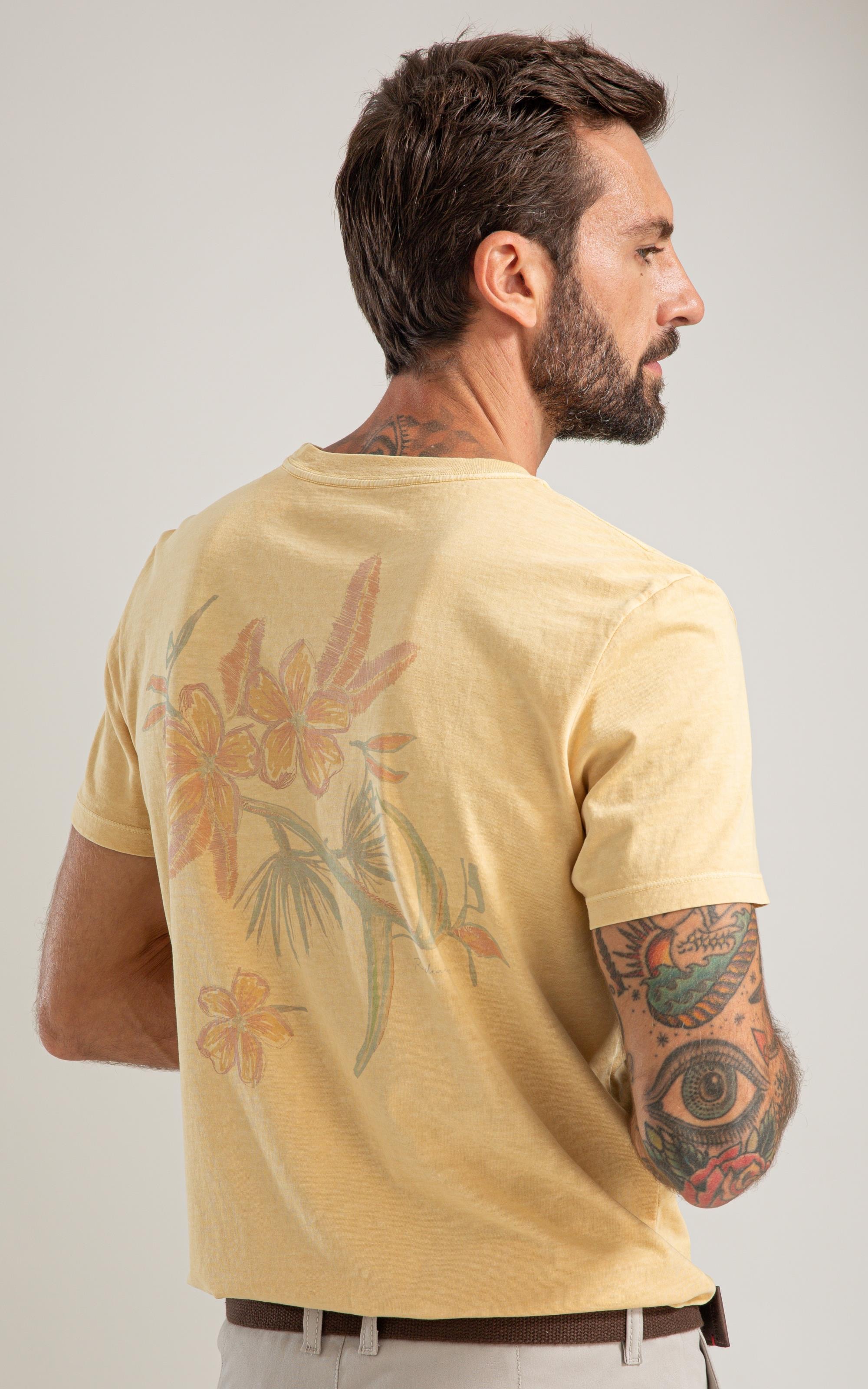 T-Shirt Mm Washed Caete Costas Bf Amarelo