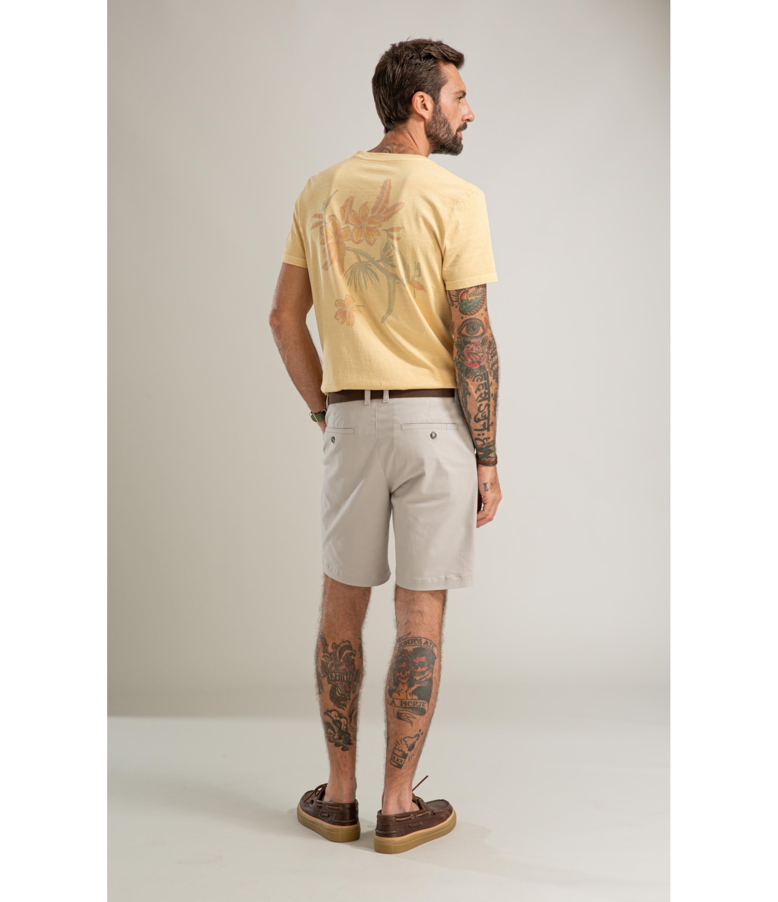 T-Shirt Mm Washed Caete Costas Bf Amarelo