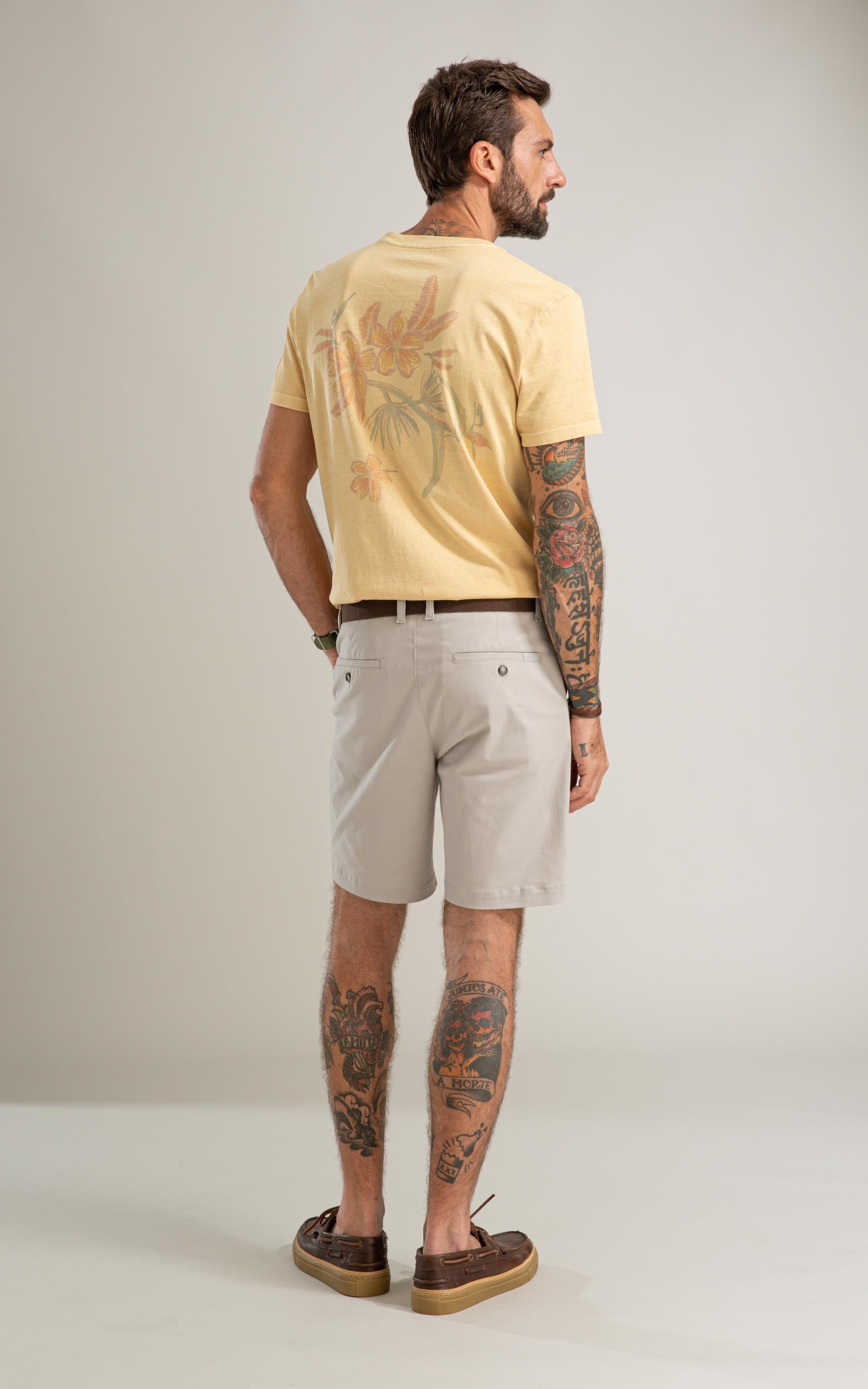 T-Shirt Mm Washed Caete Costas Bf Amarelo