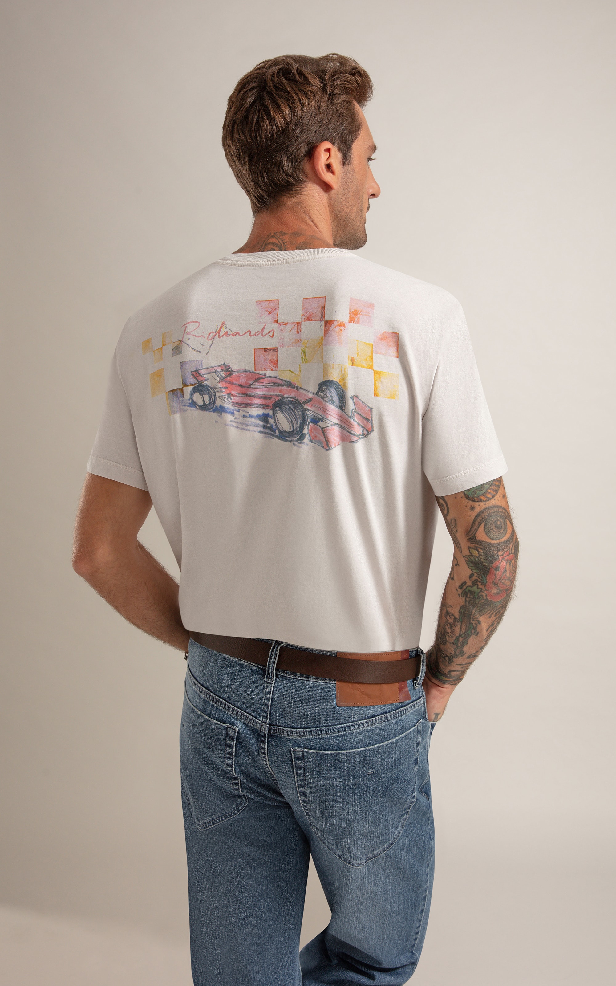 T-Shirt Mm Washed Car Gp Niquel