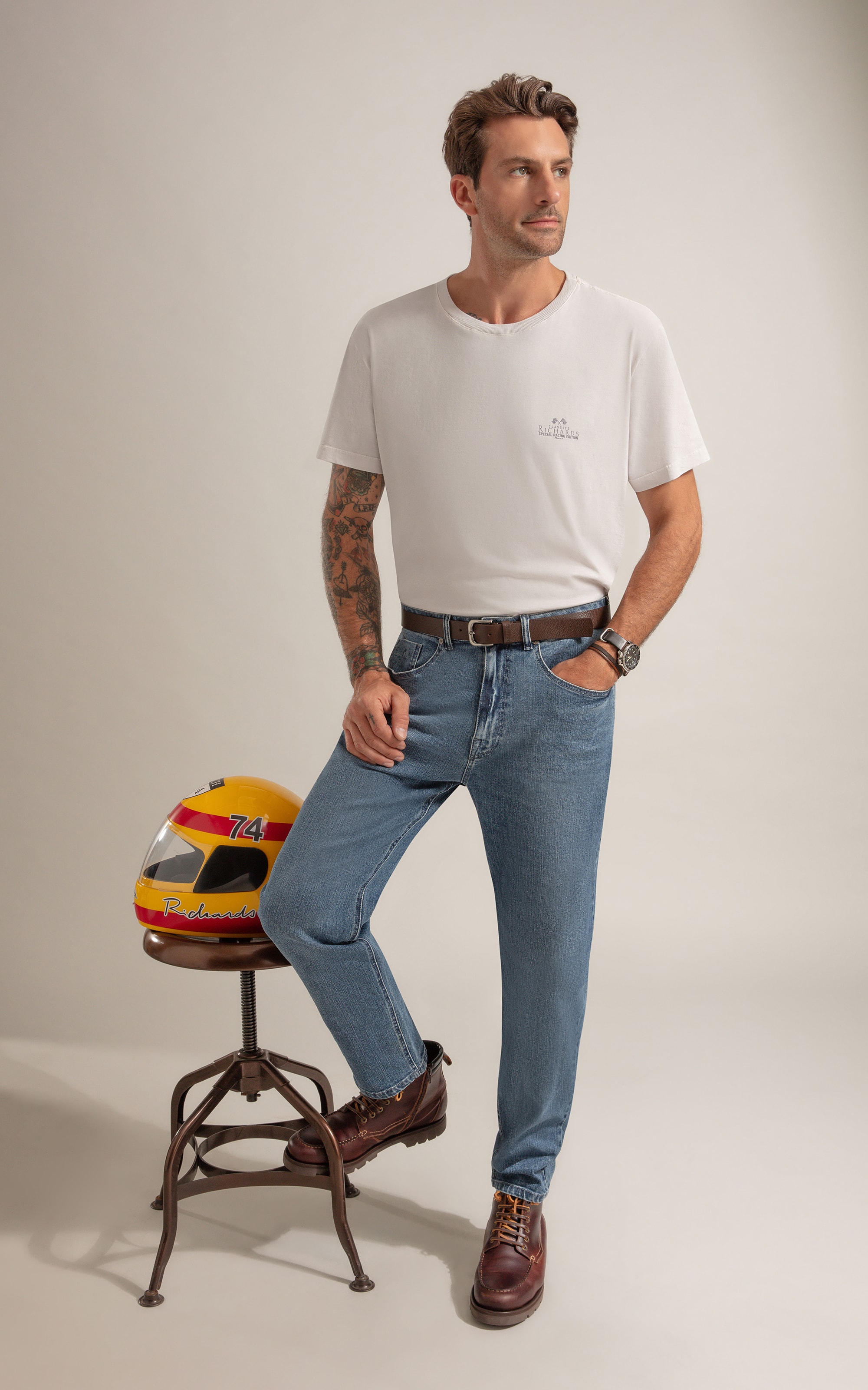 T-Shirt Mm Washed Car Gp Niquel