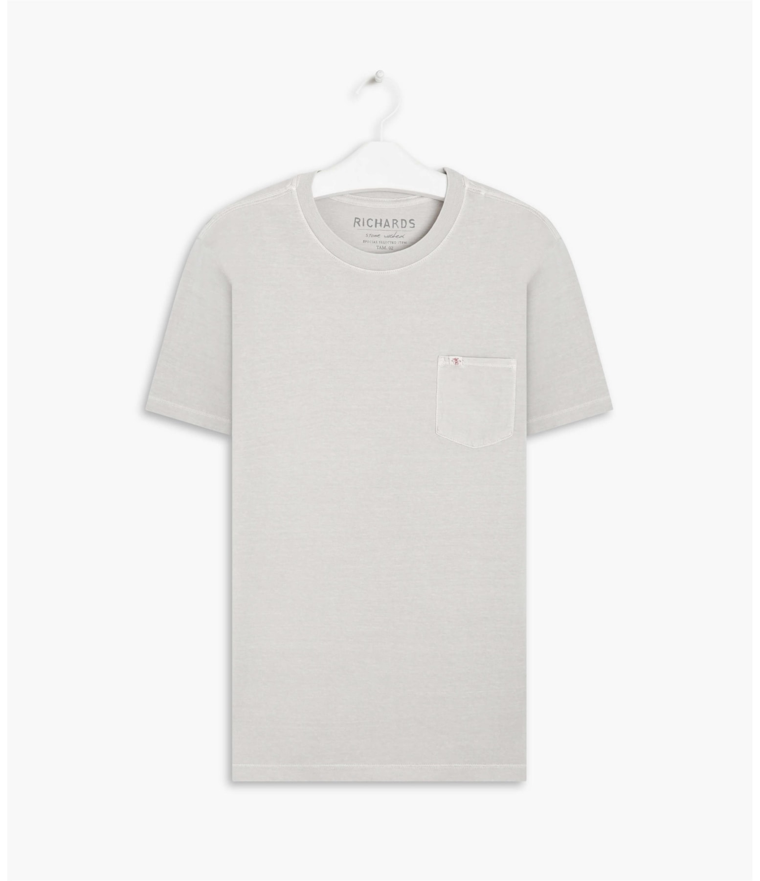 T-Shirt Mm Washed Com Bolso Areia Seca