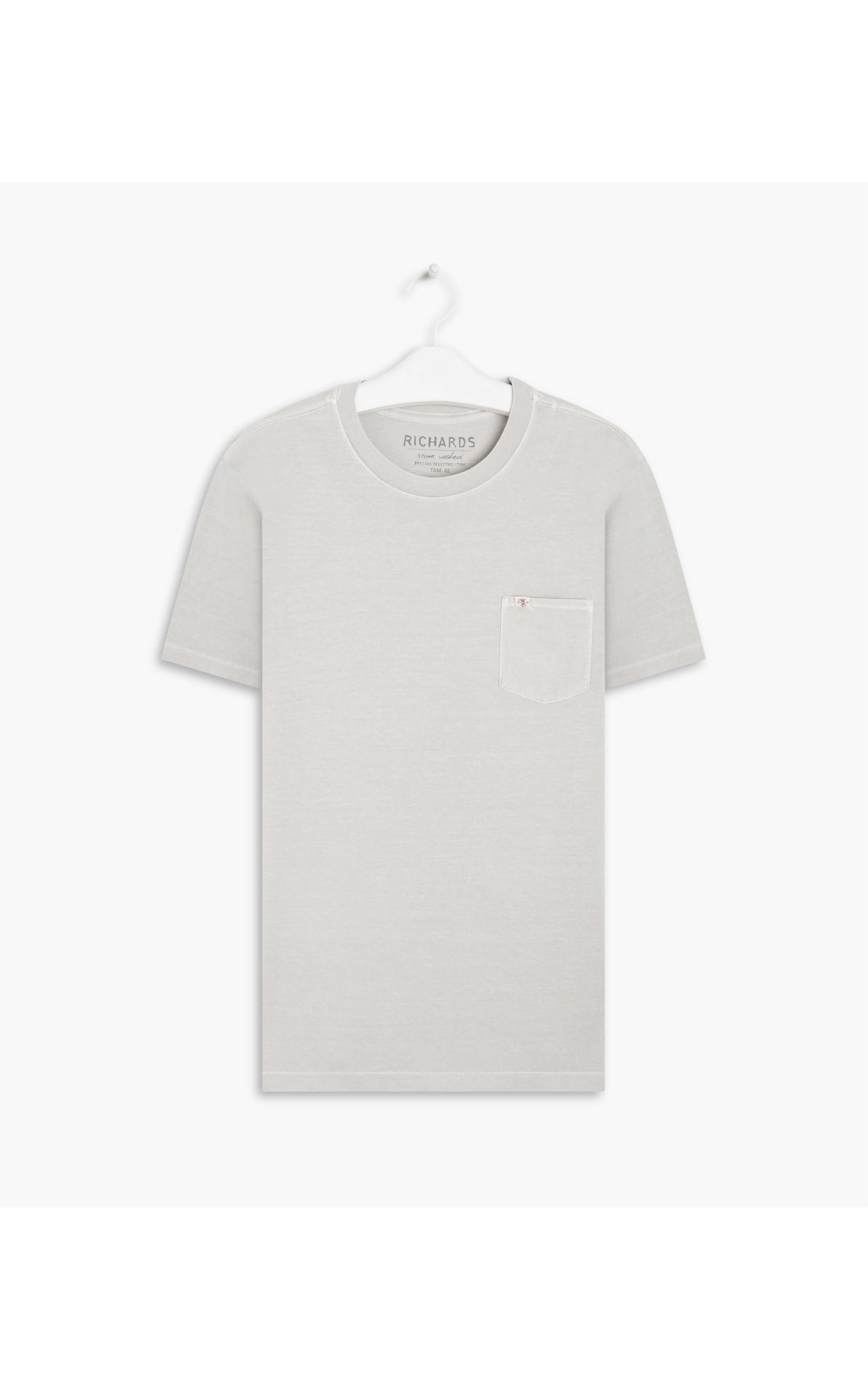 T-Shirt Mm Washed Com Bolso Areia Seca