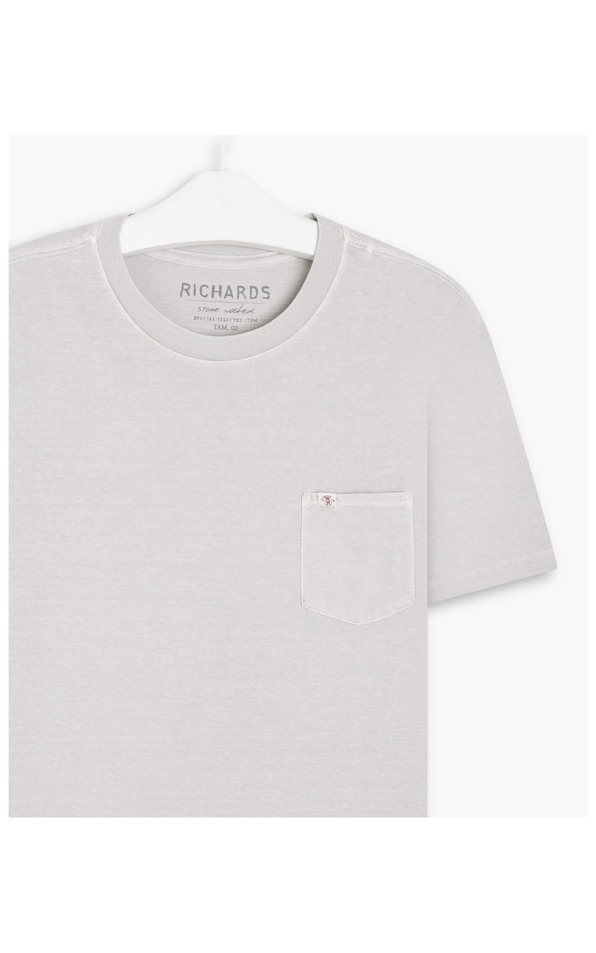 T-Shirt Mm Washed Com Bolso Areia Seca