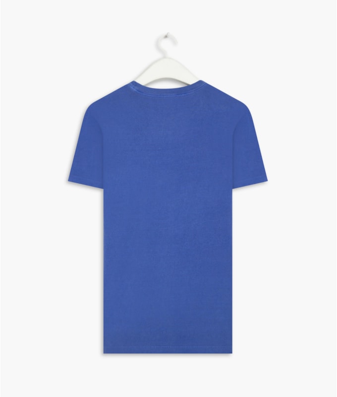 T-Shirt Mm Washed Com Bolso Azul Bic