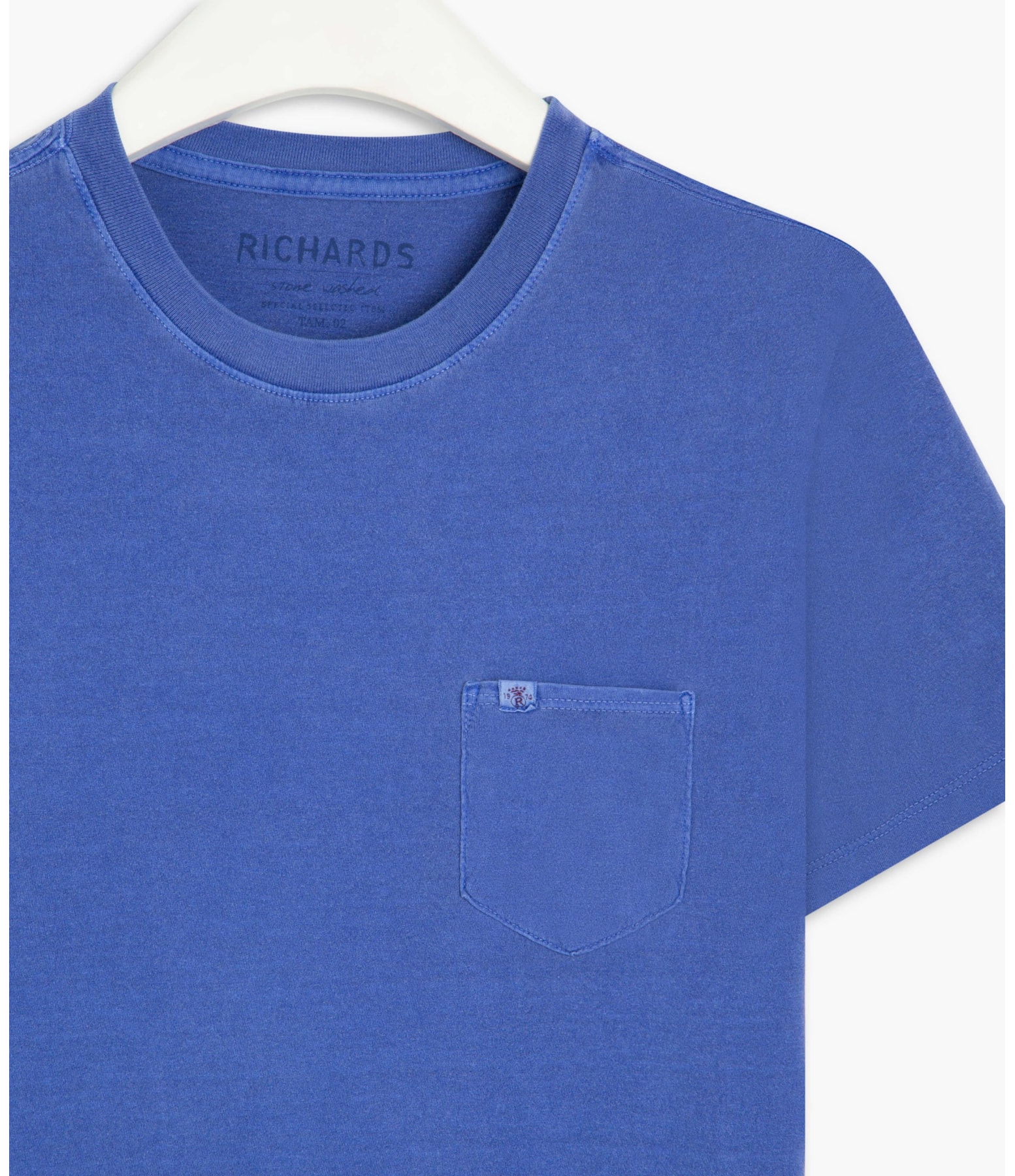 T-Shirt Mm Washed Com Bolso Azul Bic