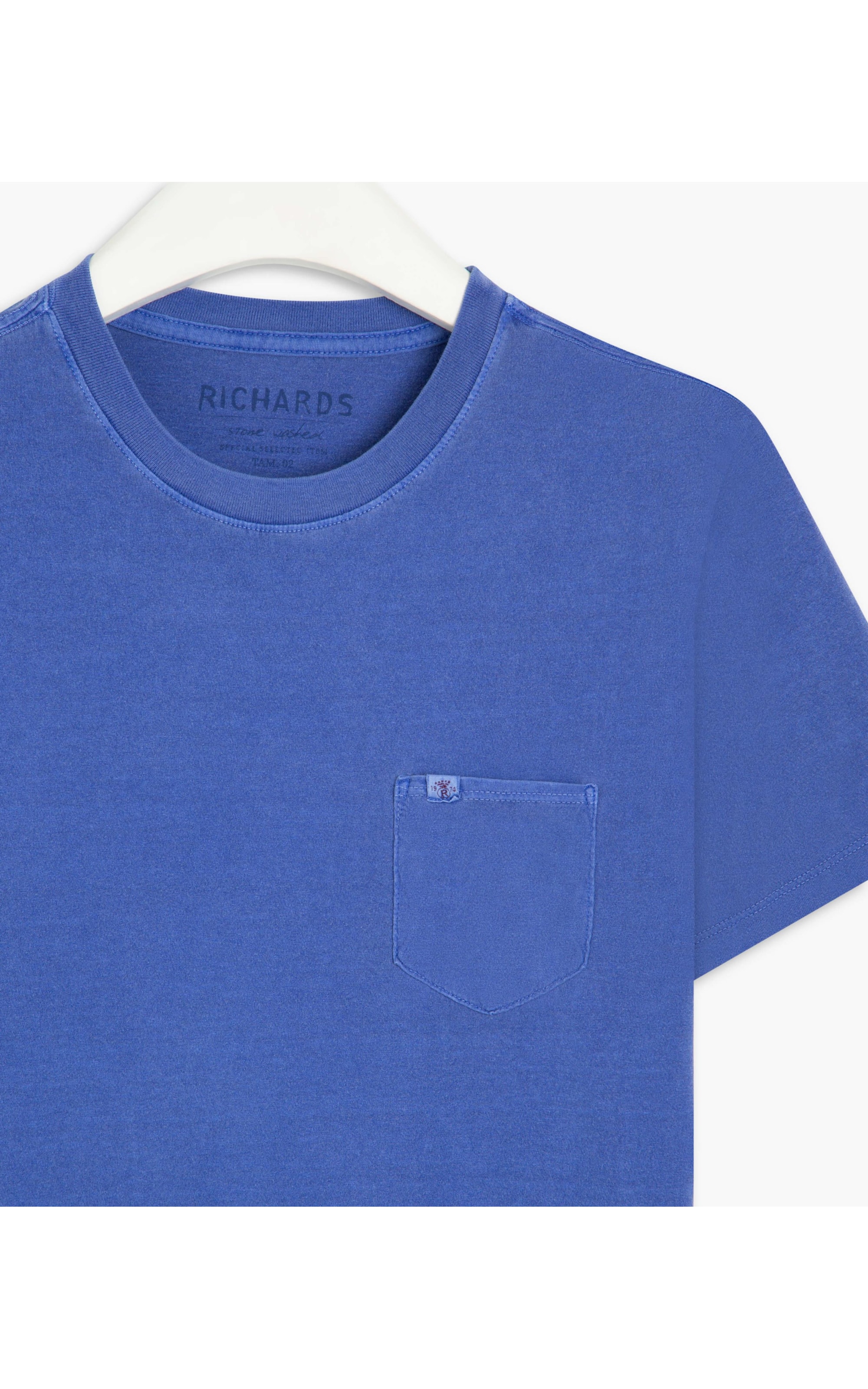 T-Shirt Mm Washed Com Bolso Azul Bic