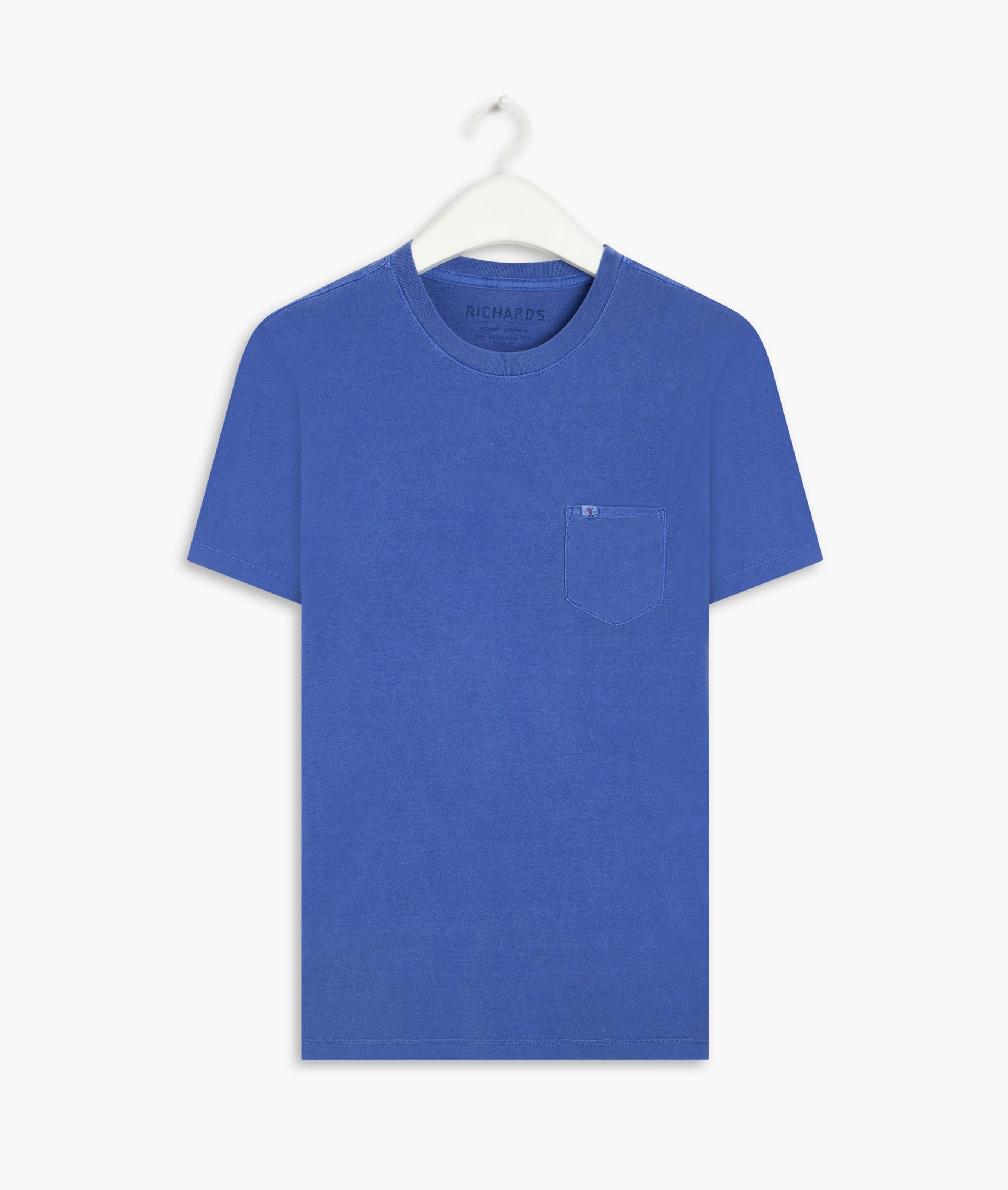 T-Shirt Mm Washed Com Bolso Azul Bic