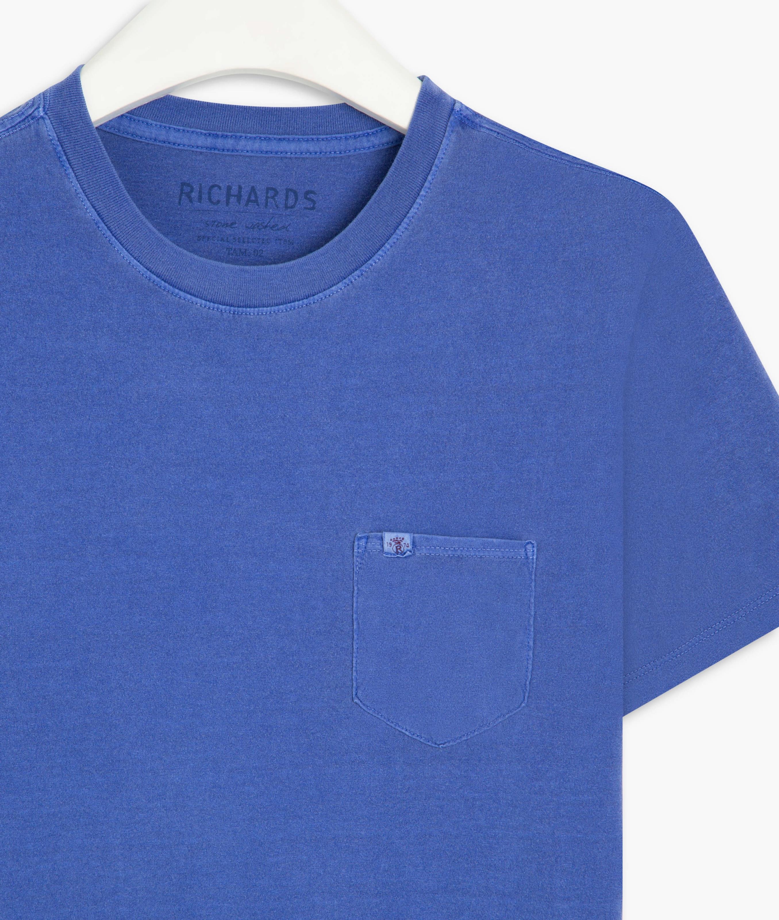 T-Shirt Mm Washed Com Bolso Azul Bic