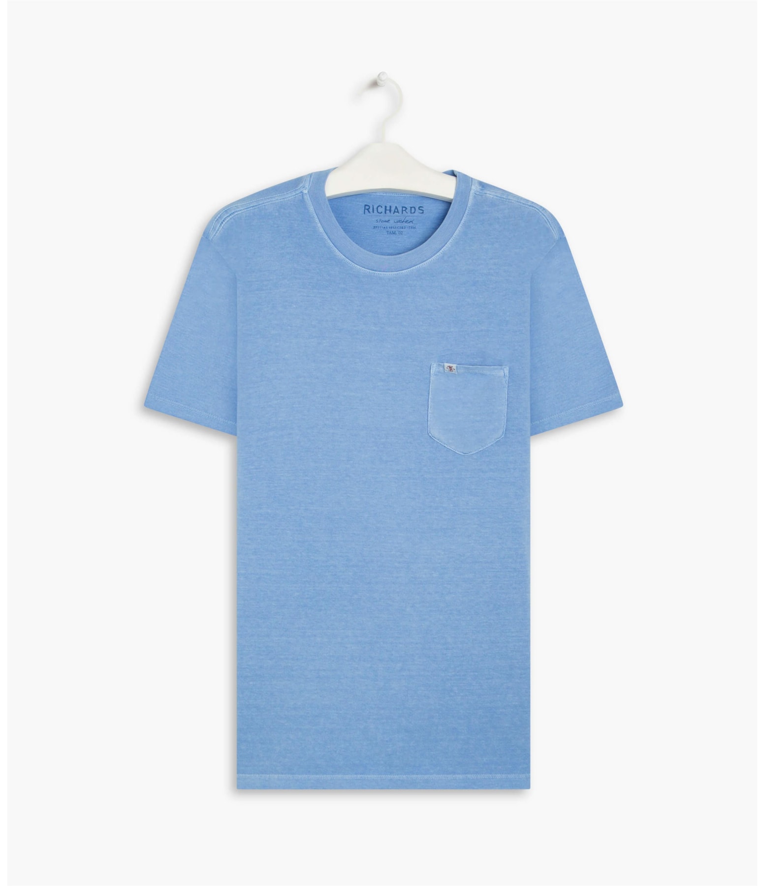 T-Shirt Mm Washed Com Bolso Azul Chofer