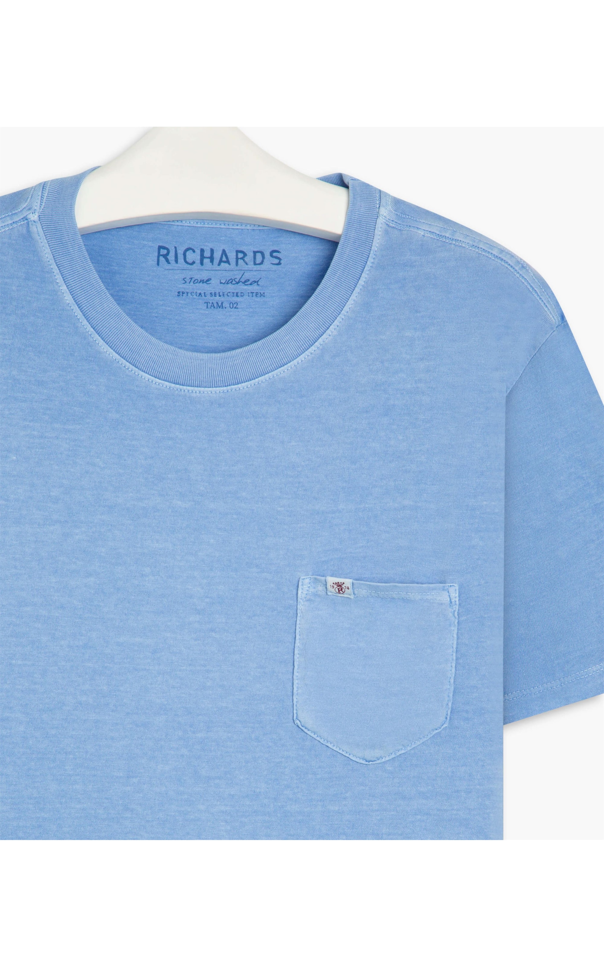 T-Shirt Mm Washed Com Bolso Azul Chofer