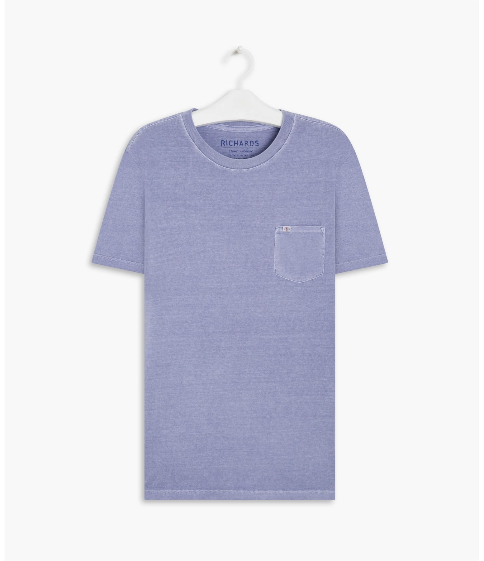 T-Shirt Mm Washed Com Bolso Azul Pervante