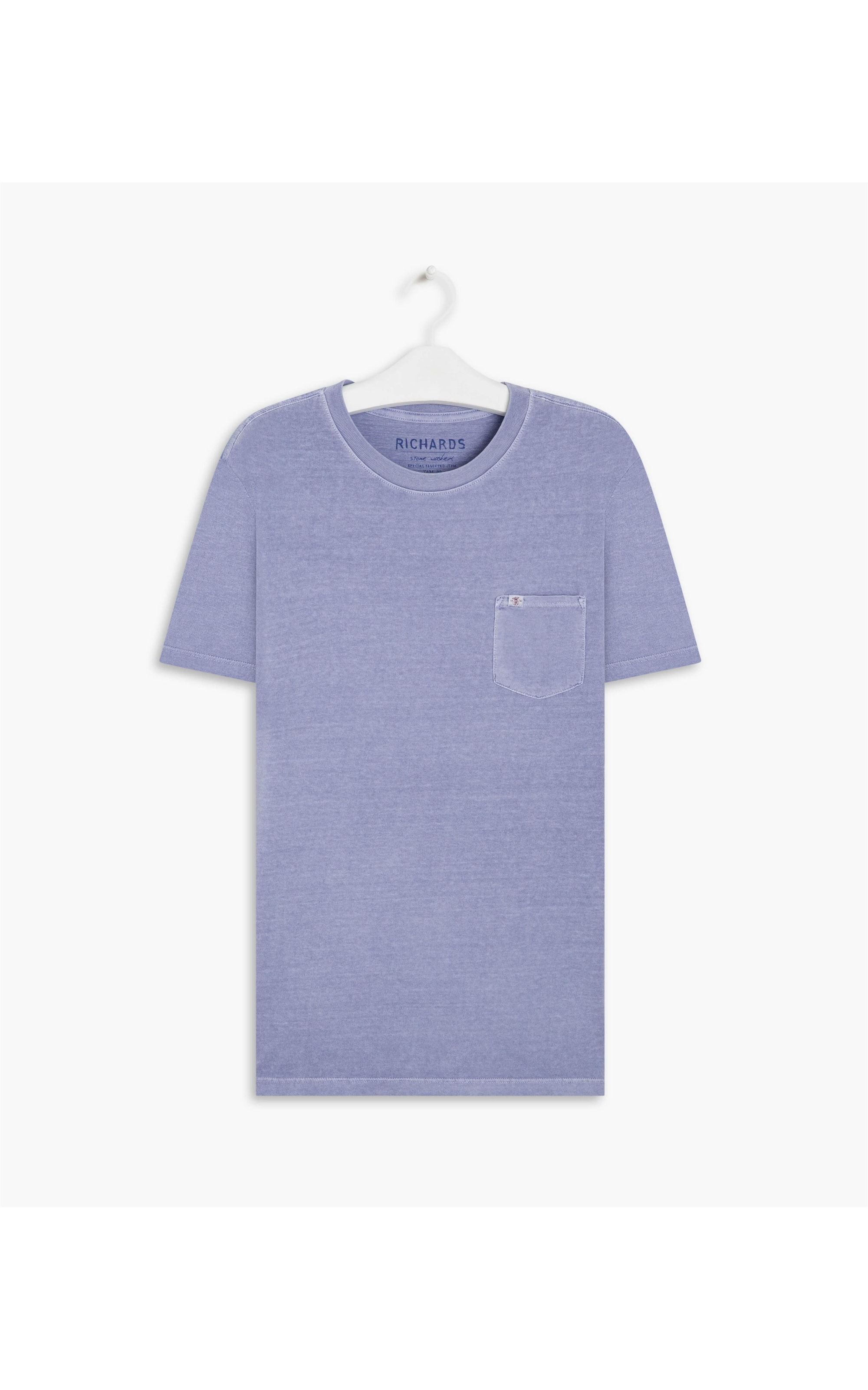 T-Shirt Mm Washed Com Bolso Azul Pervante
