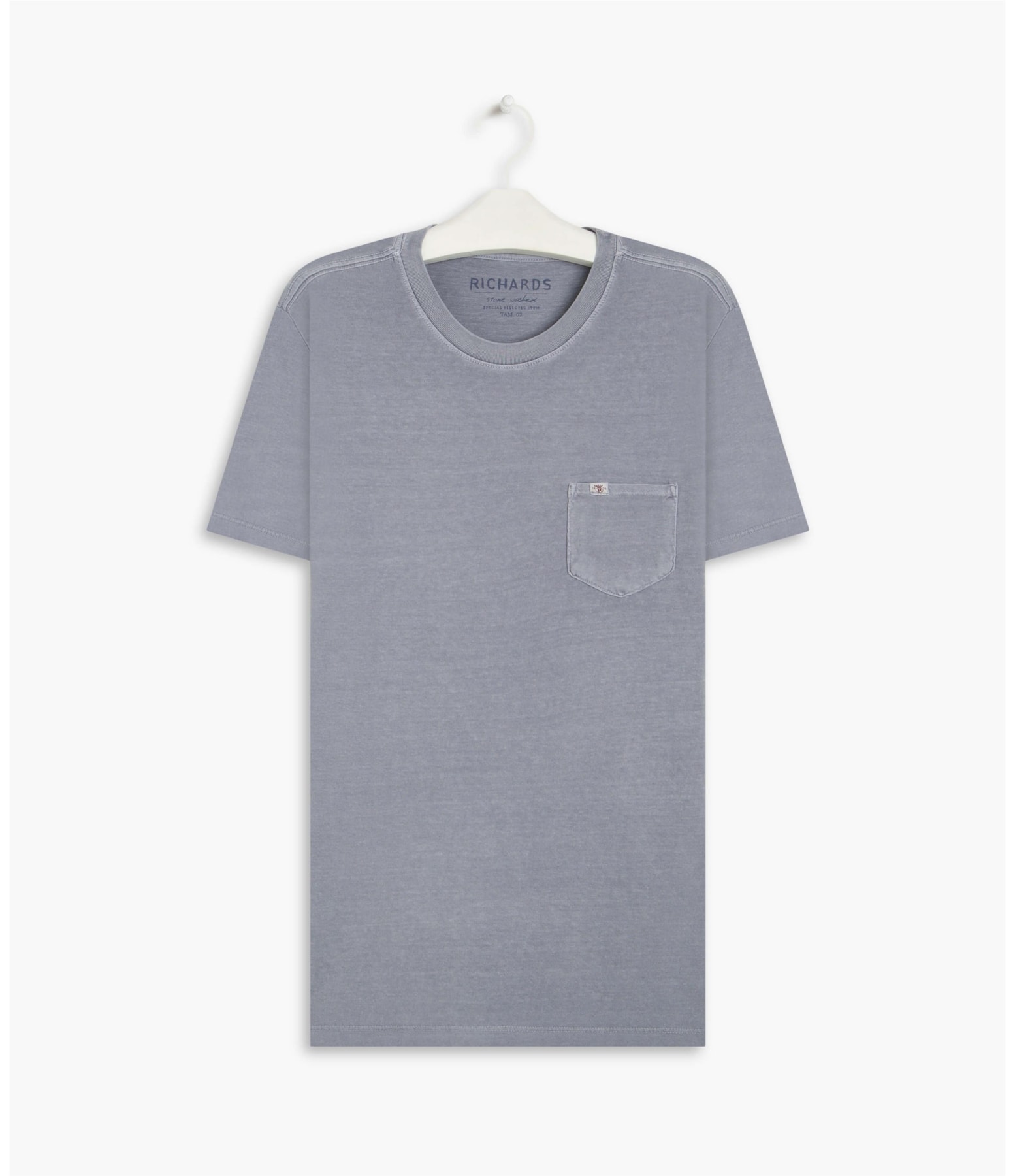 T-Shirt Mm Washed Com Bolso Blue Vintage