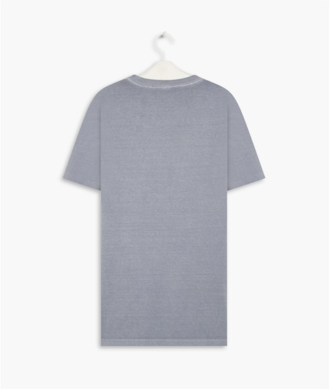 T-Shirt Mm Washed Com Bolso Blue Vintage