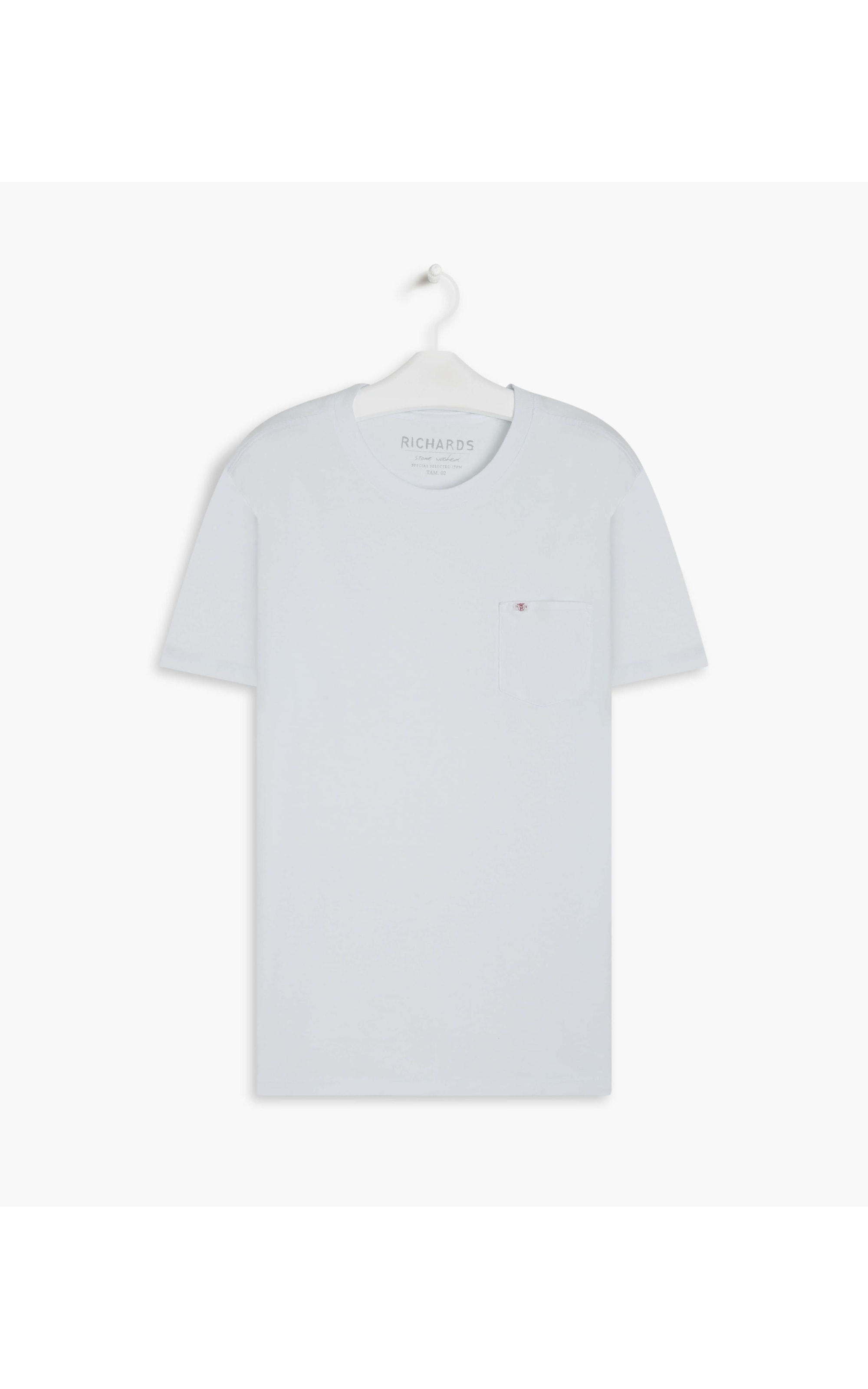 T-Shirt Mm Washed Com Bolso Branco