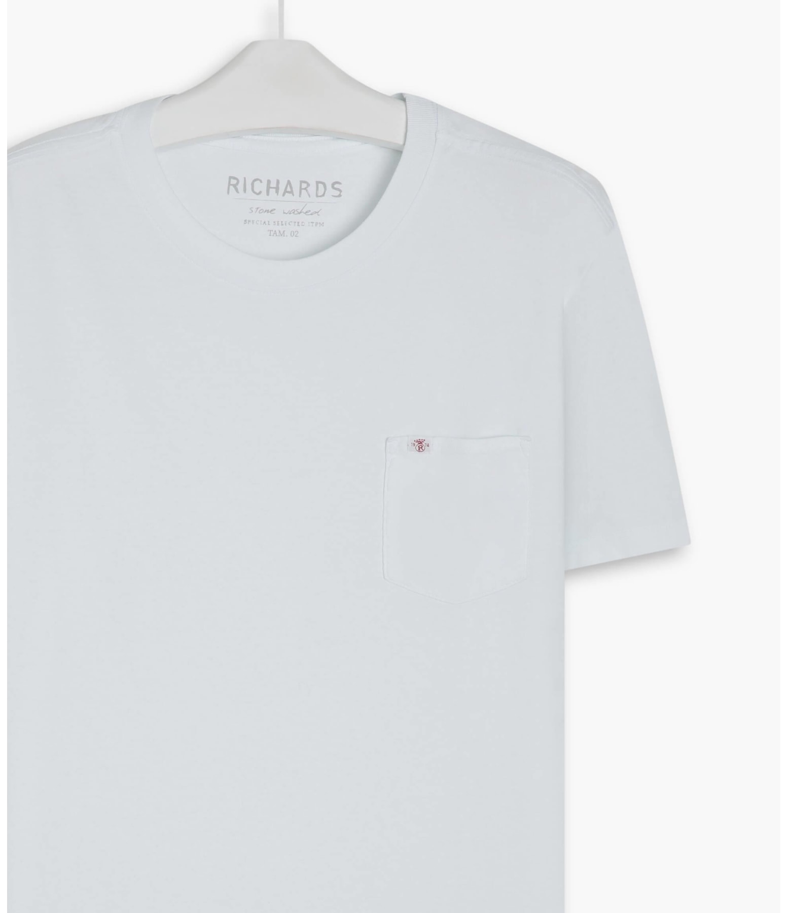 T-Shirt Mm Washed Com Bolso Branco