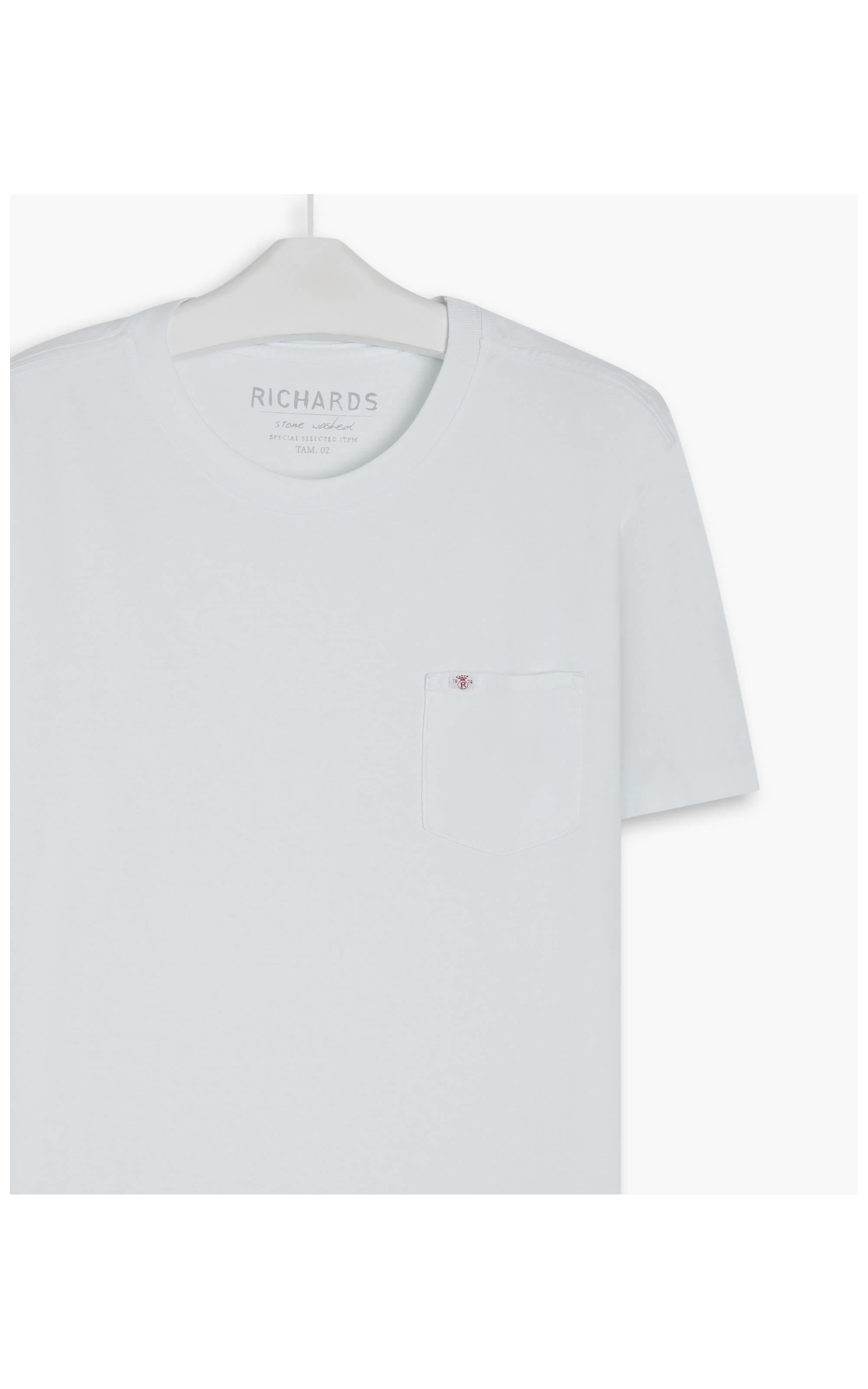 T-Shirt Mm Washed Com Bolso Branco