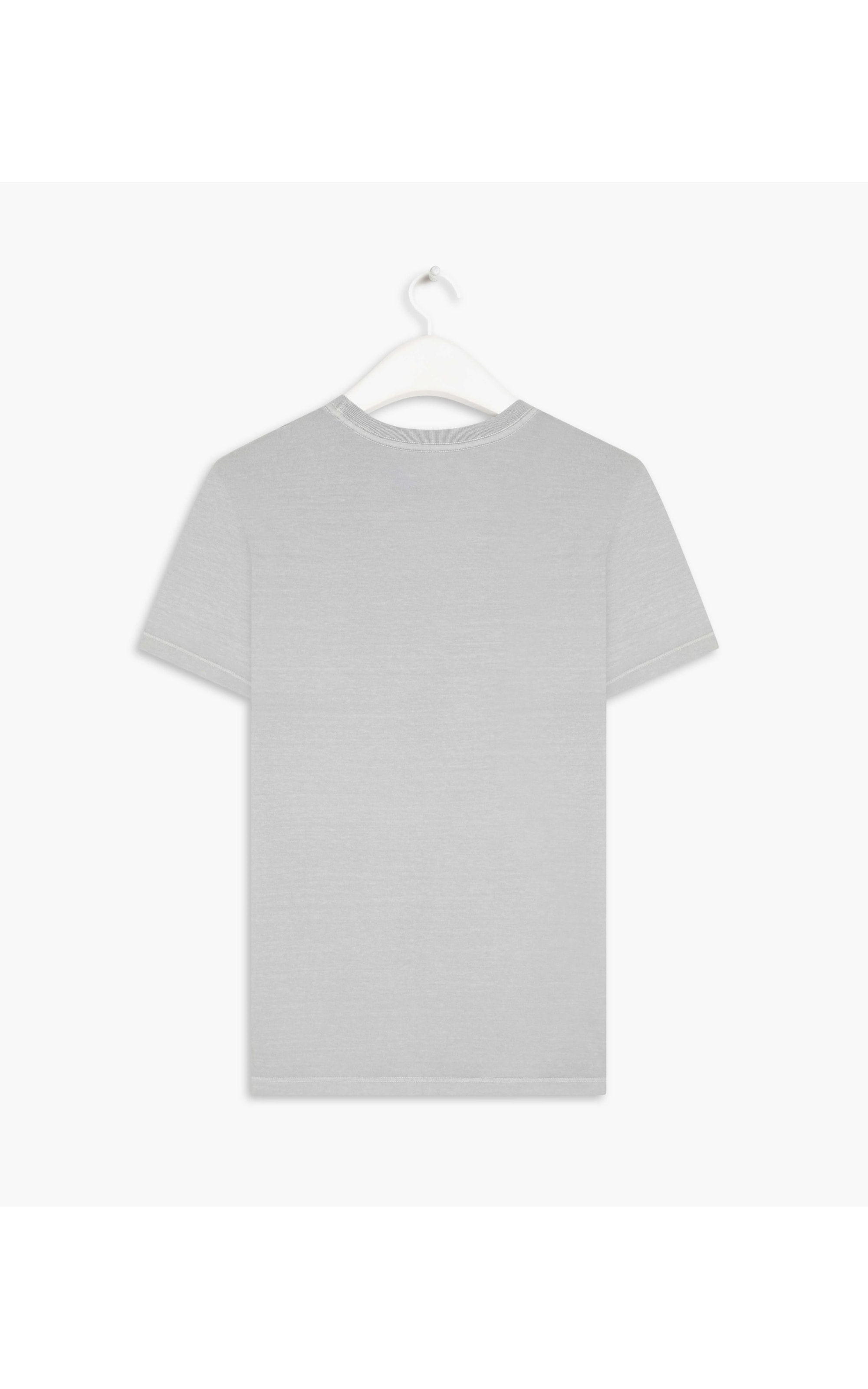 T-Shirt Mm Washed Com Bolso Cinza Claro