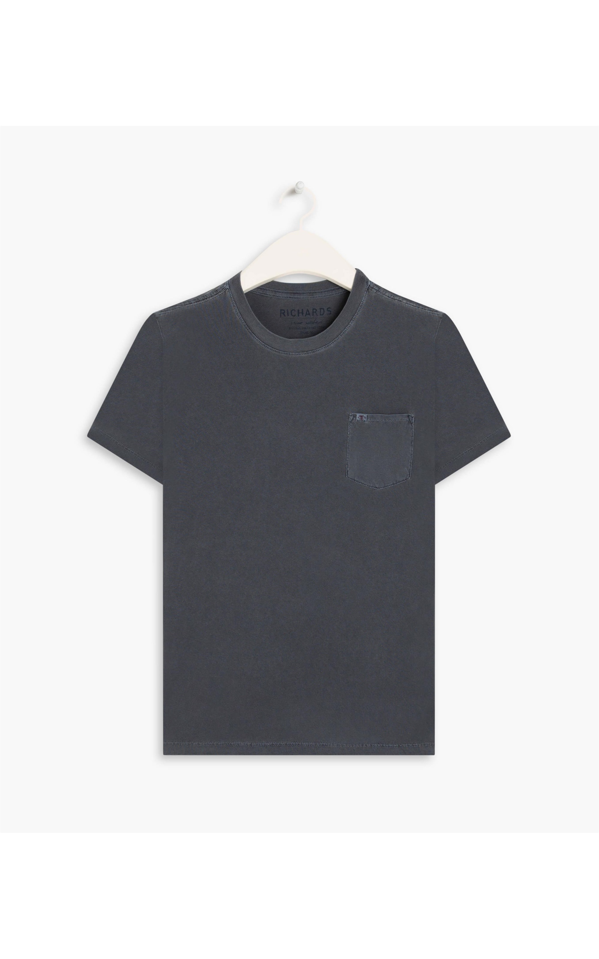 T-Shirt Mm Washed Com Bolso Dark Navy