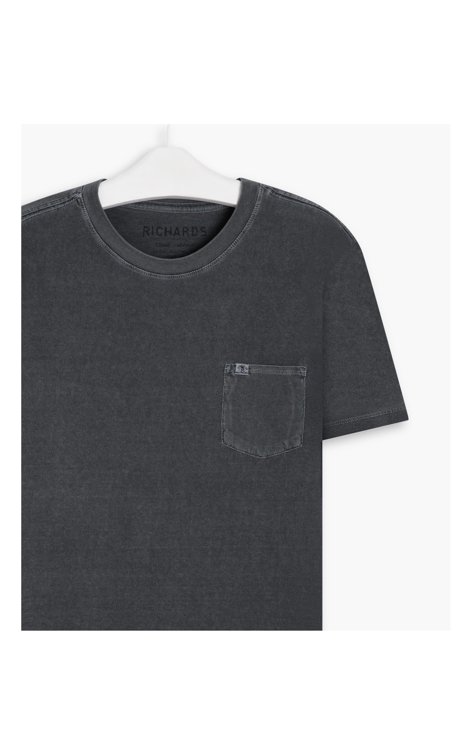 T-Shirt Mm Washed Com Bolso Dark Navy