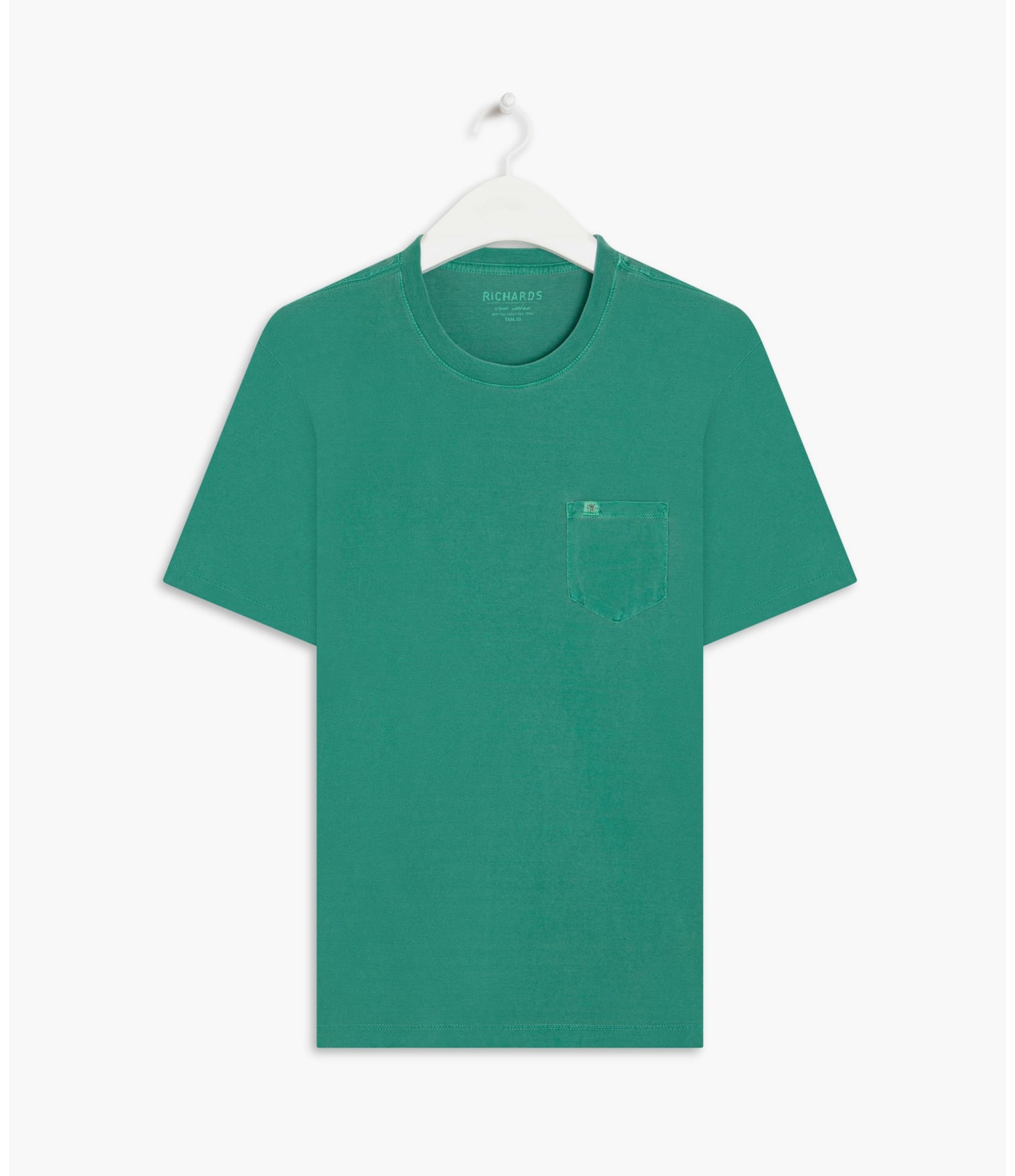 T-Shirt Mm Washed Com Bolso Esmeralda