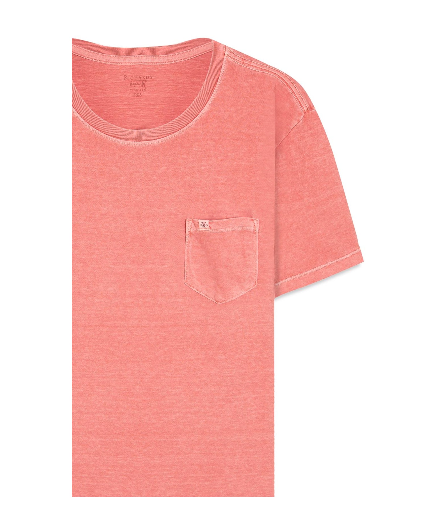 T-Shirt Mm Washed Com Bolso Goiaba