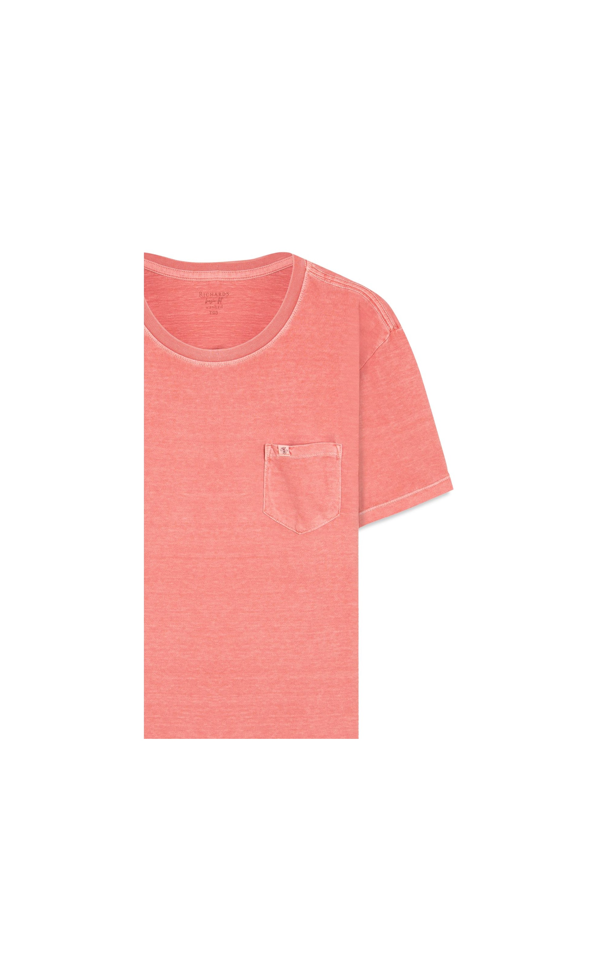 T-Shirt Mm Washed Com Bolso Goiaba