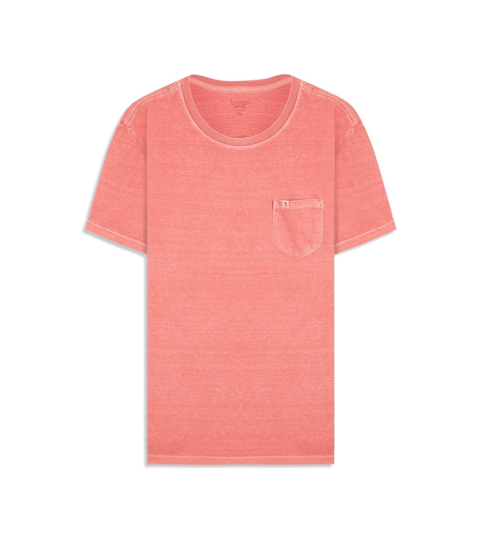 T-Shirt Mm Washed Com Bolso Goiaba
