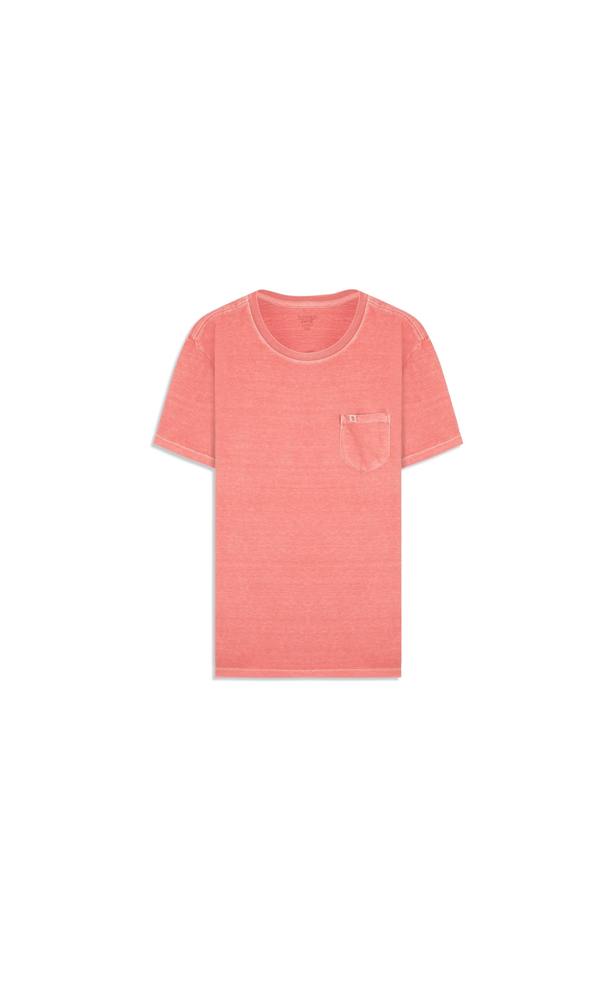 T-Shirt Mm Washed Com Bolso Goiaba