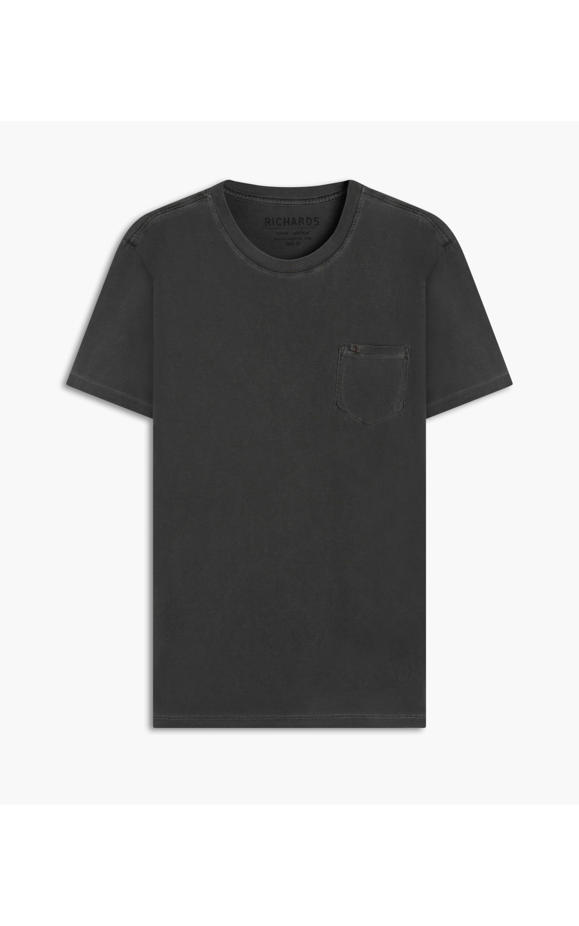 T-Shirt Mm Washed Com Bolso Grafite