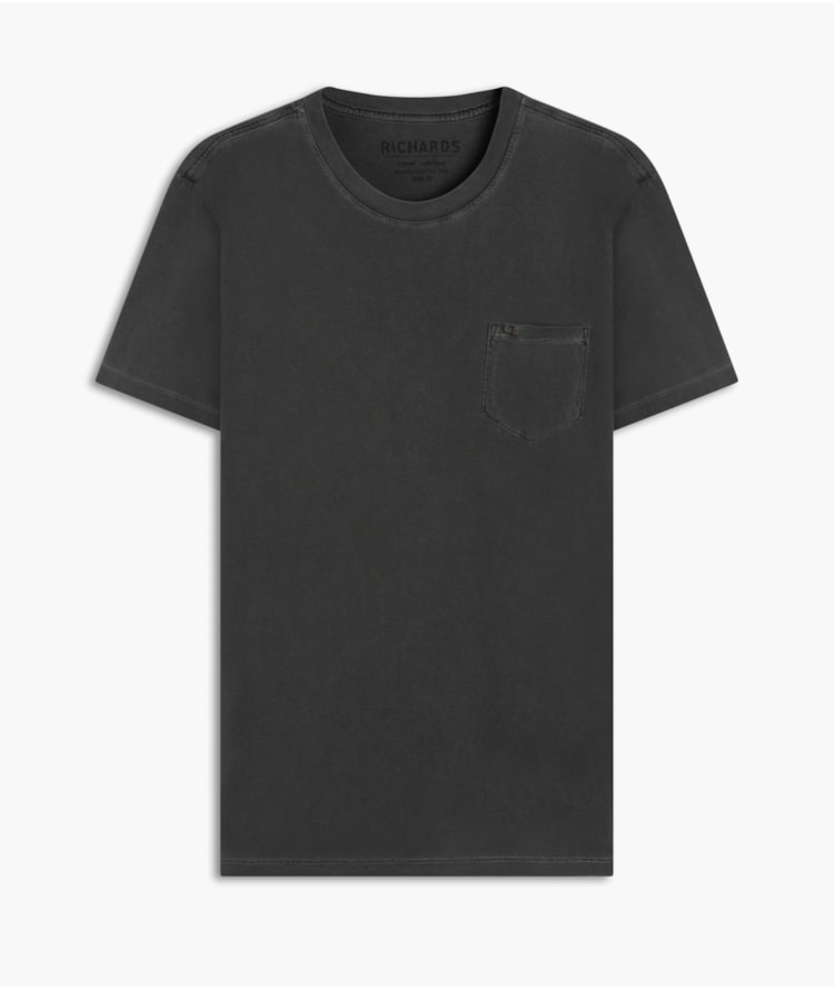 T-Shirt Mm Washed Com Bolso Grafite