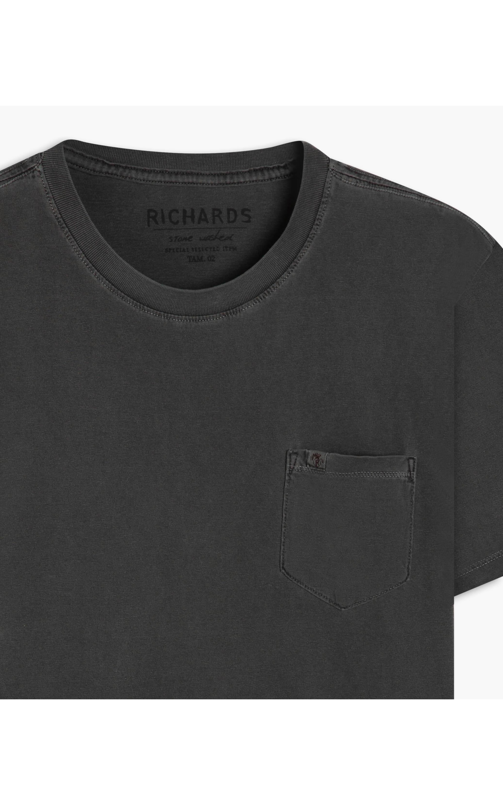 T-Shirt Mm Washed Com Bolso Grafite