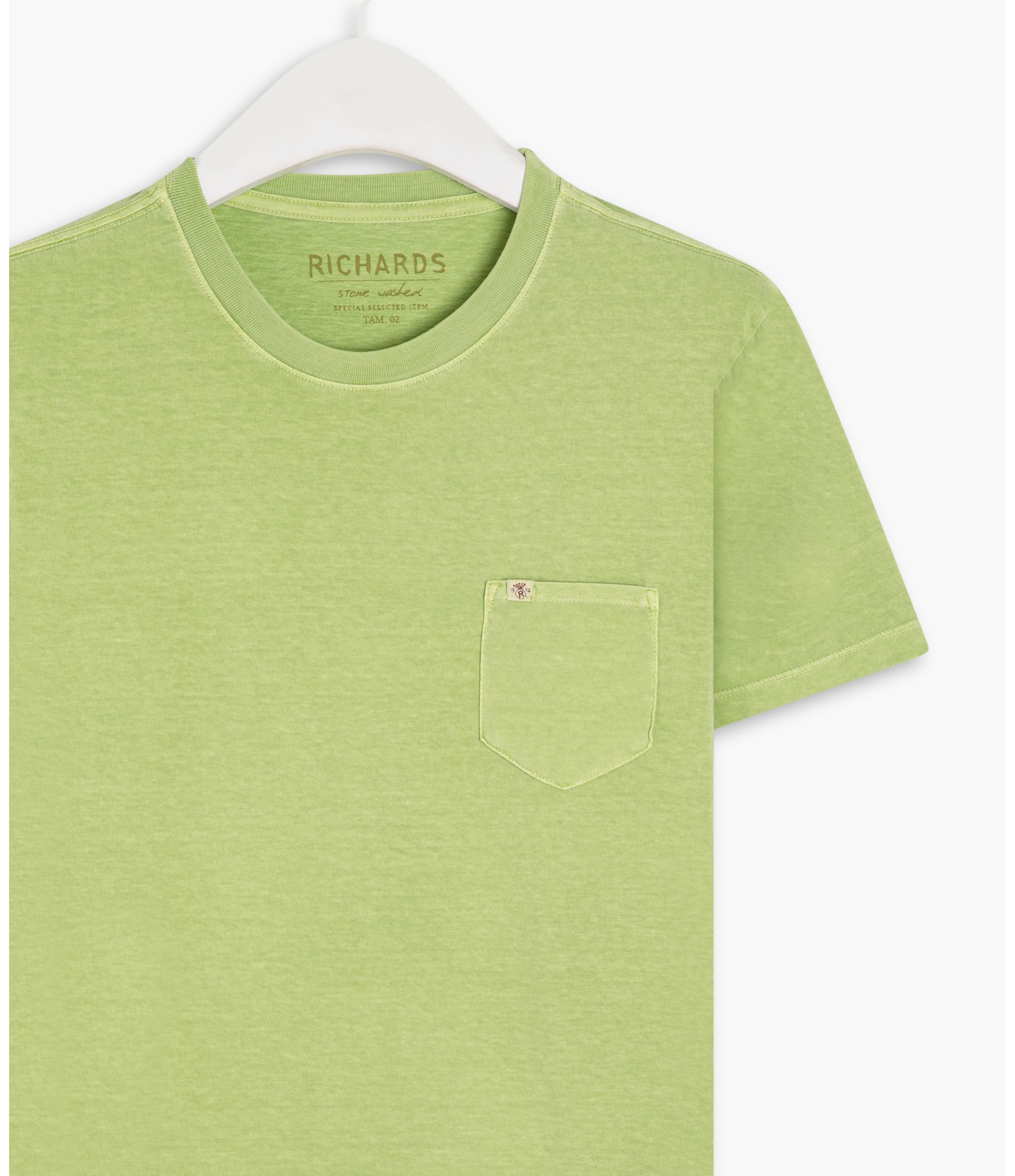 T-Shirt Mm Washed Com Bolso Lemom Fluor