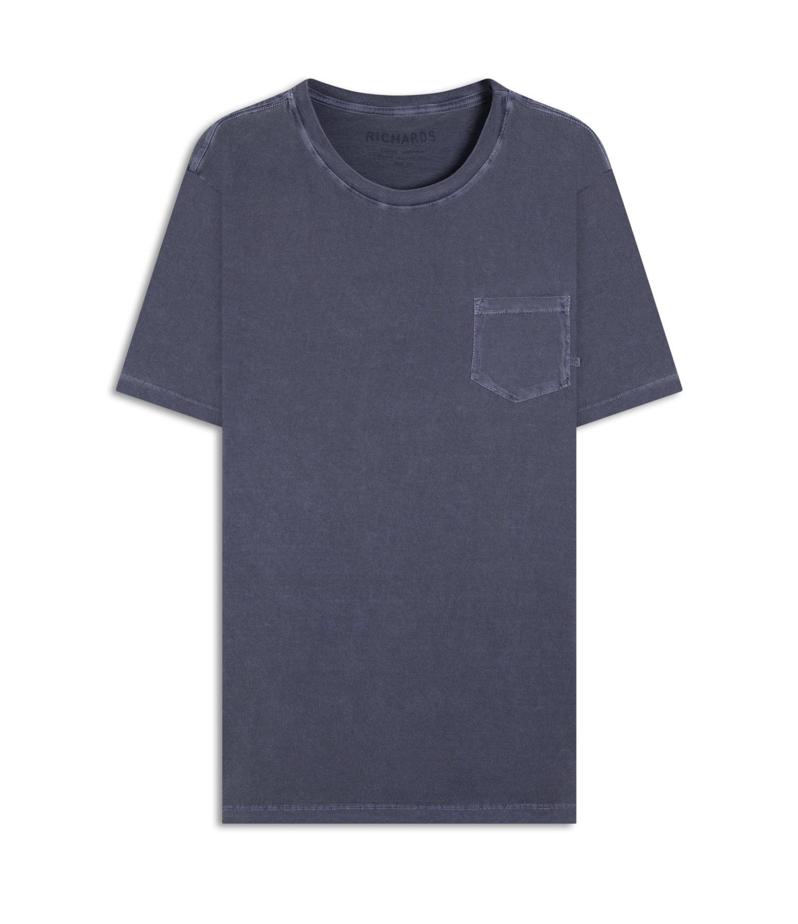 T-Shirt Mm Washed Com Bolso Marinho