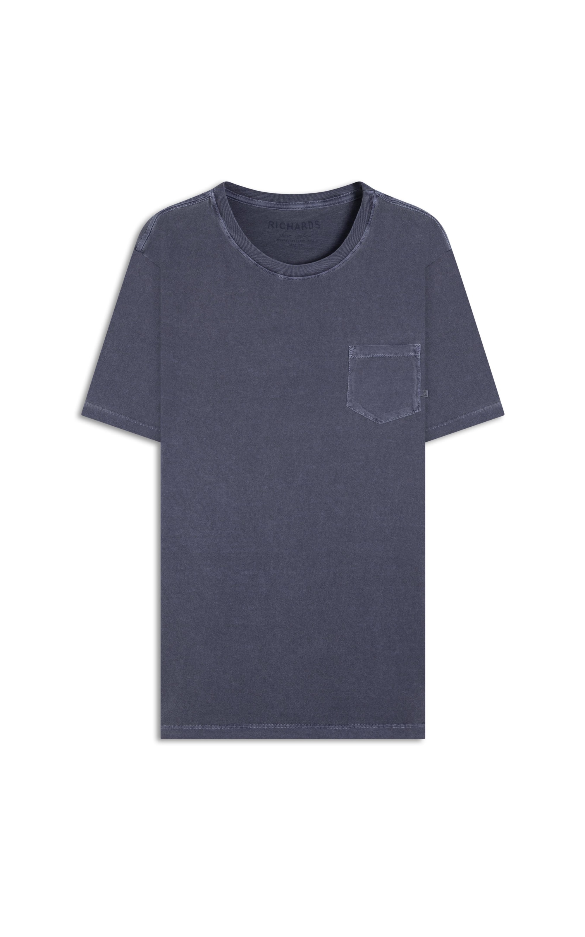 T-Shirt Mm Washed Com Bolso Marinho