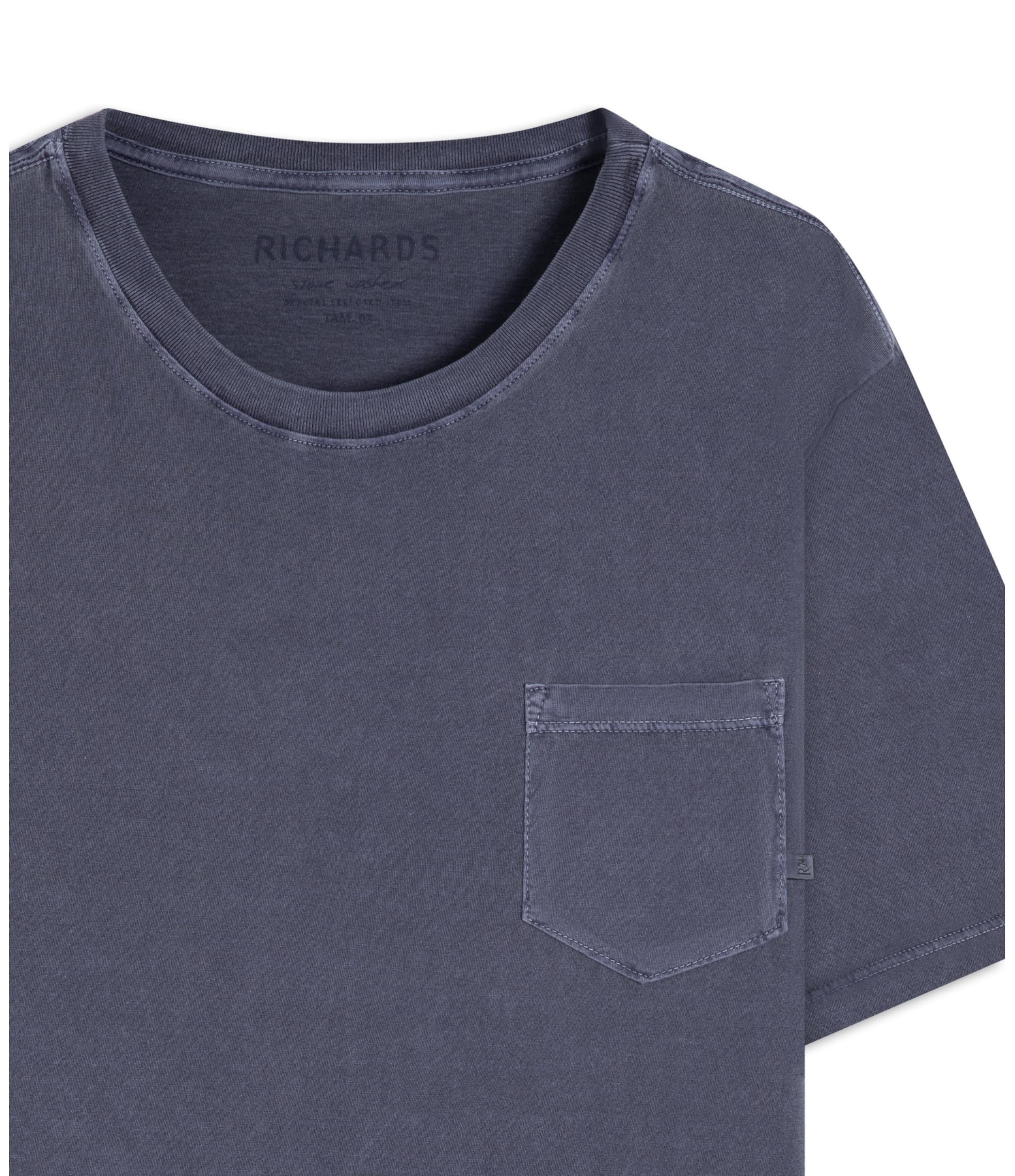 T-Shirt Mm Washed Com Bolso Marinho