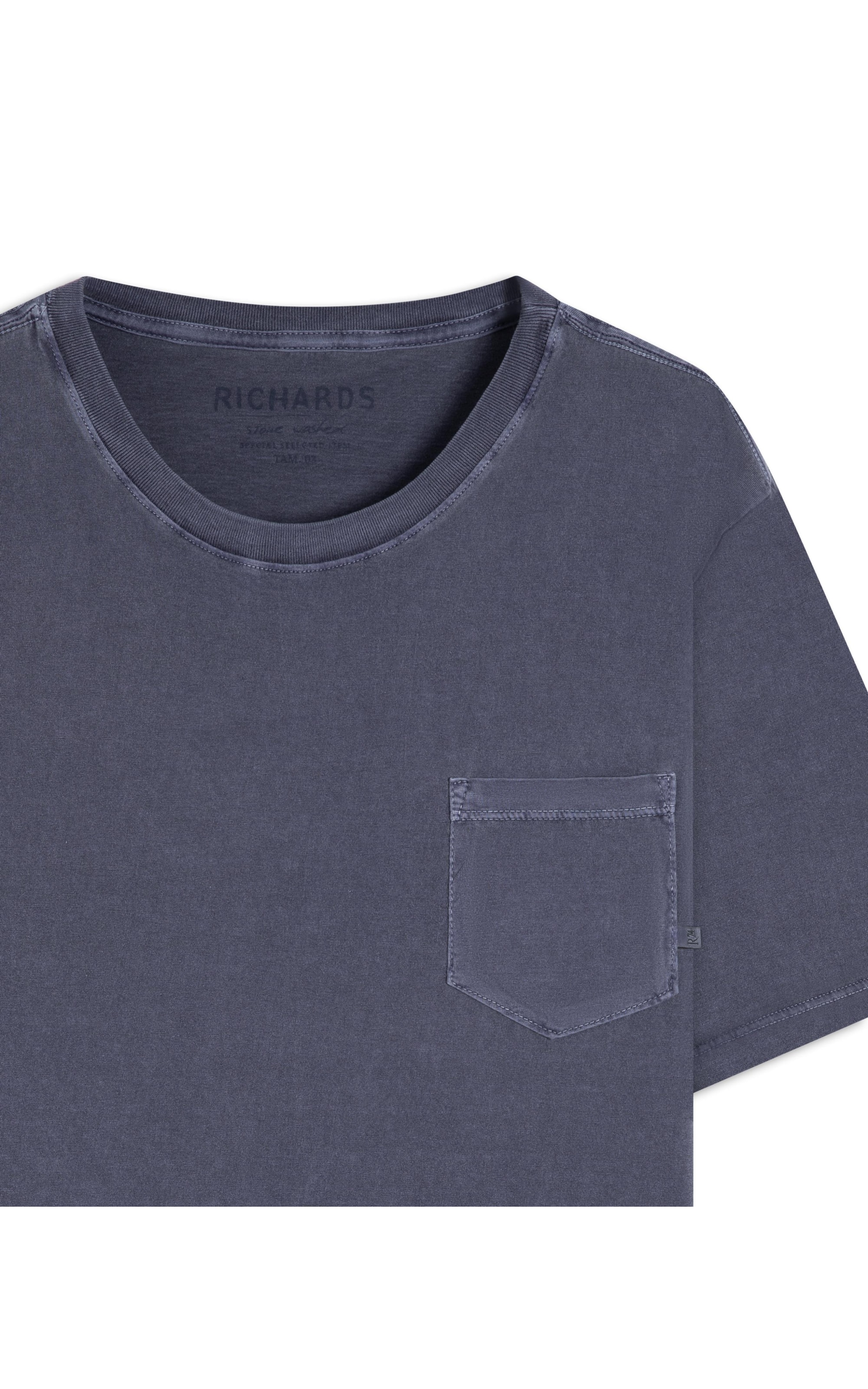 T-Shirt Mm Washed Com Bolso Marinho