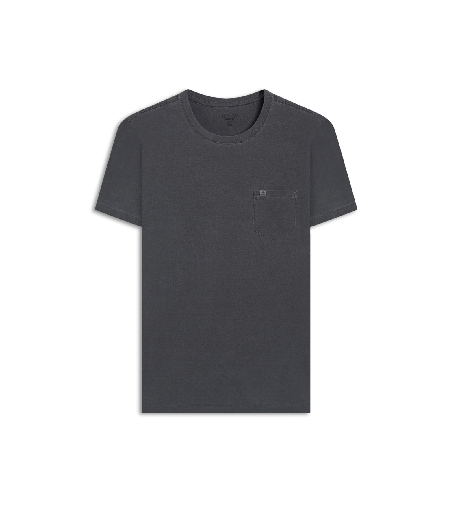T-Shirt Mm Washed Com Bolso Preto