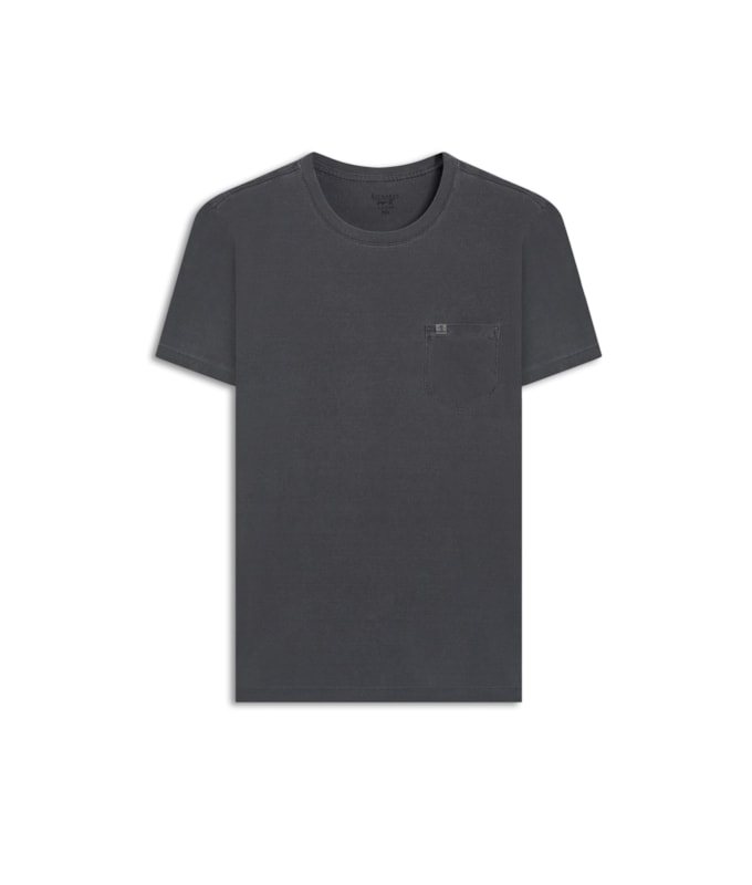 T-Shirt Mm Washed Com Bolso Preto