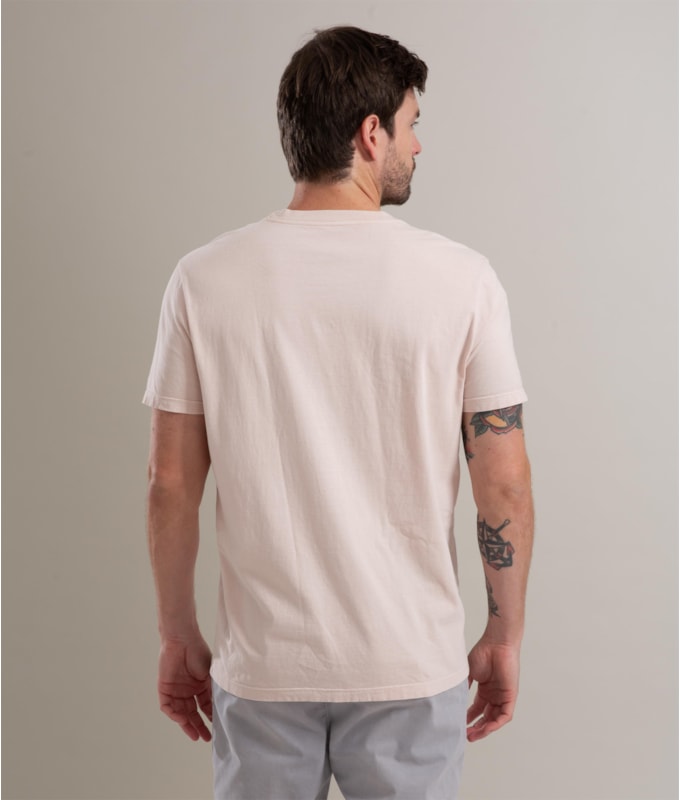 T-Shirt Mm Washed Com Bolso Rosa